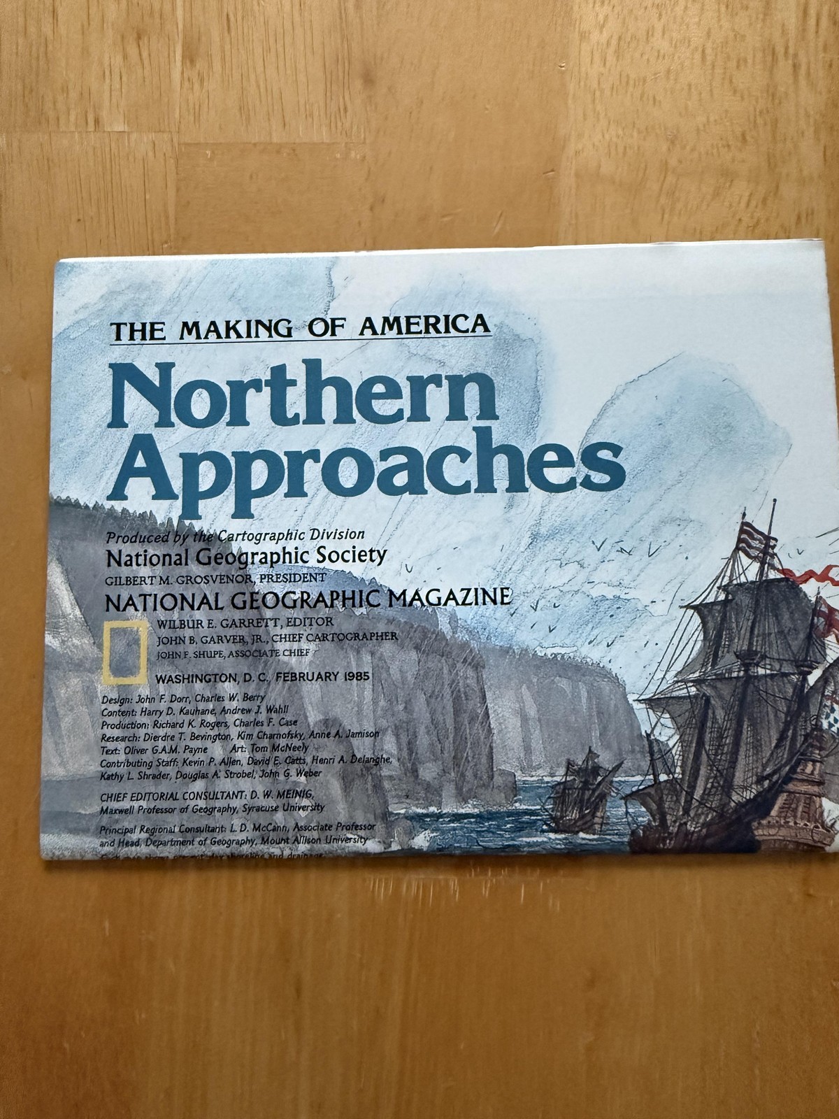 Vintage 1985 National Geographic Northern Approaches Maine Maritimes Folded Map