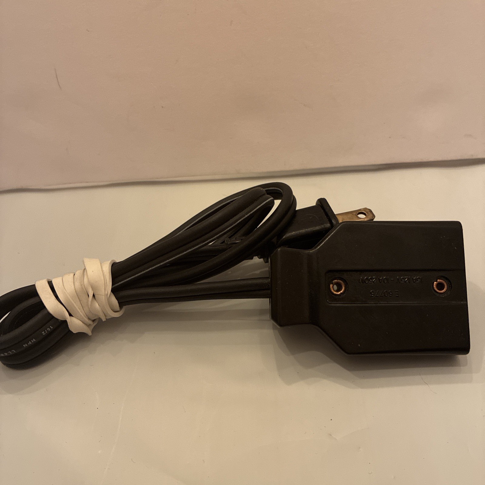 Vintage Appliance Power Cord E-60776 2 Prong 1 in Spacing 15A 125V, 10A 250V