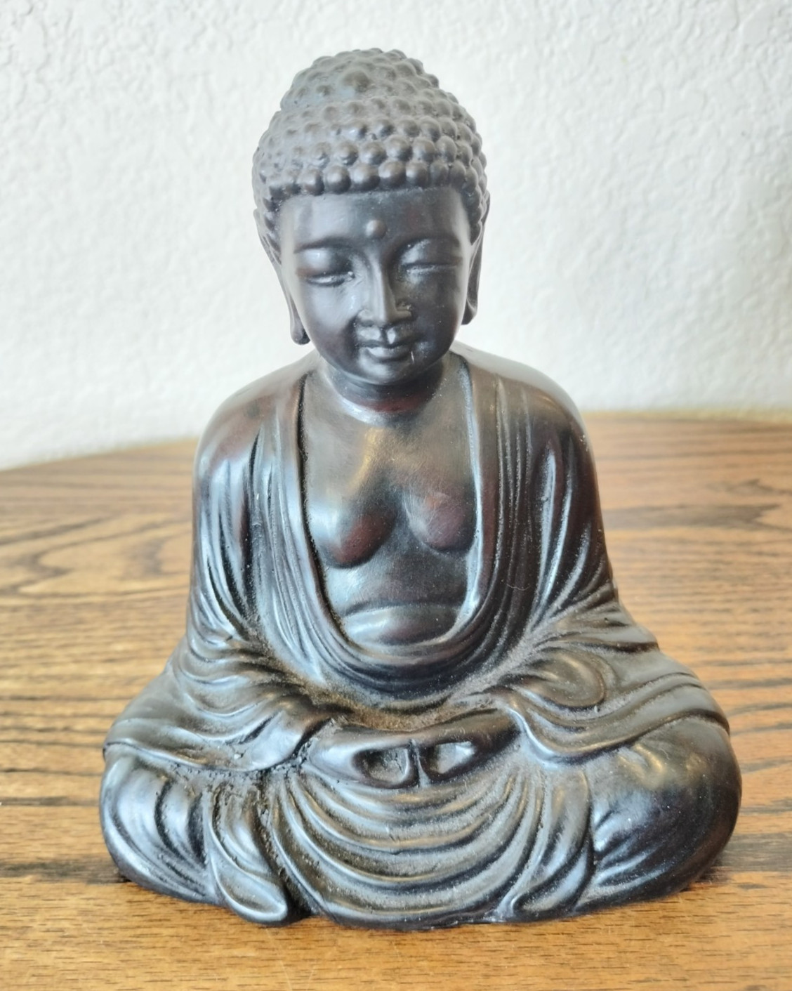 Vintage Japanese Sitting Meditating Buddha Ebony Wood? Statue
