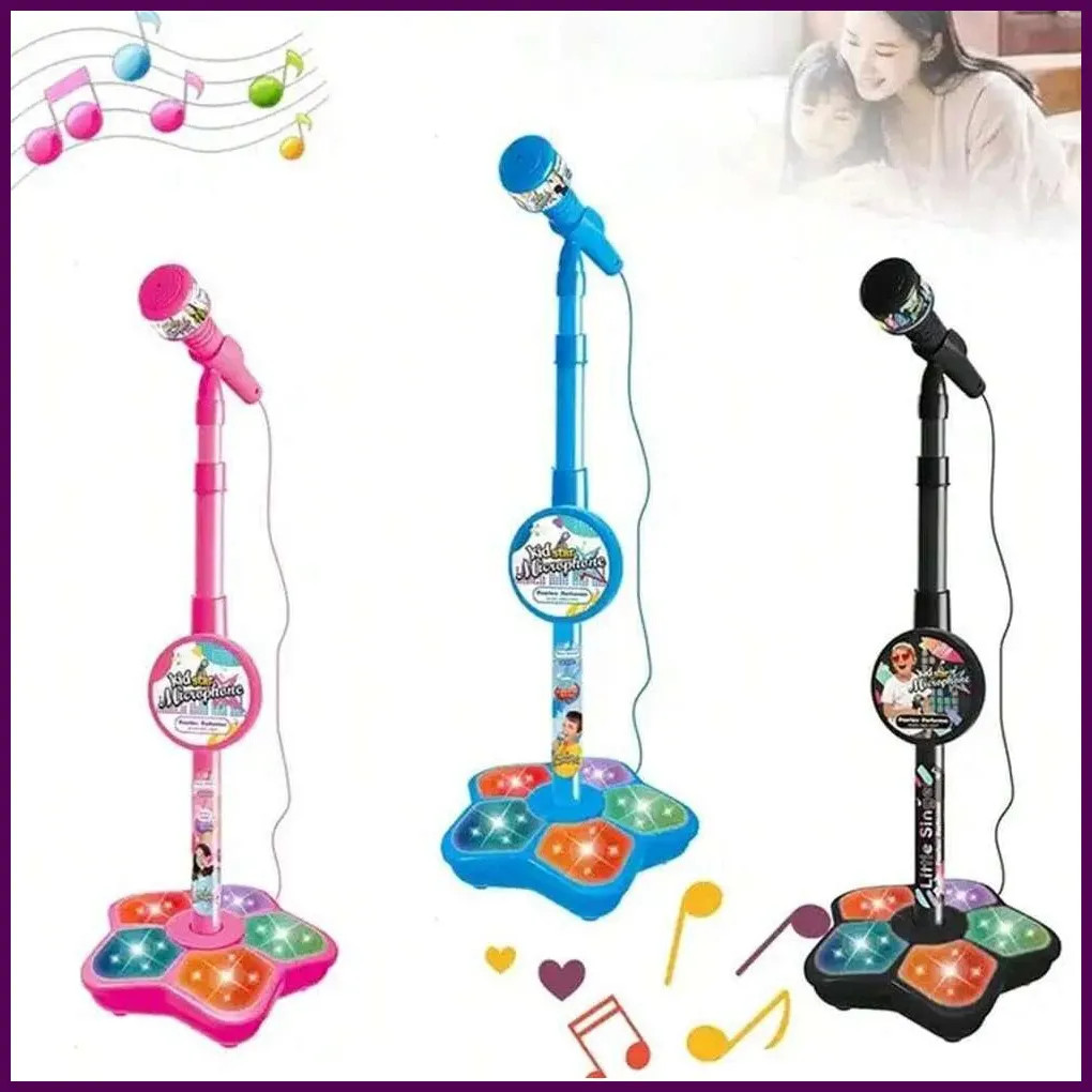 Kids Microphone Stand Toy, Portable Children's Karaoke Electronic, Durable Party