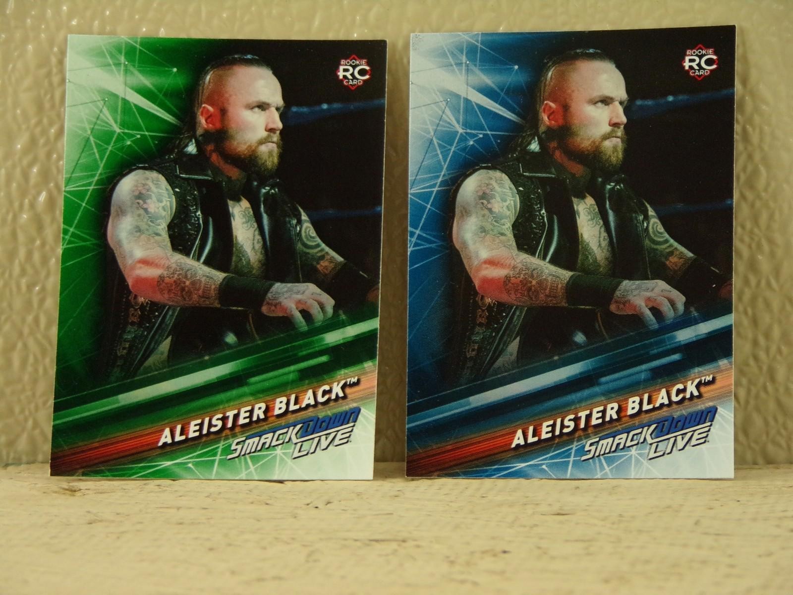 2019 Topps WWE Smackdown Wrestling GREEN and BLUE #2 Aleister Black RC Lot of 2