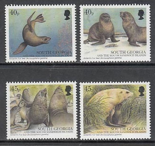 Falkland - South Georgia Postal Yvert 348/51 ** MNH Fauna