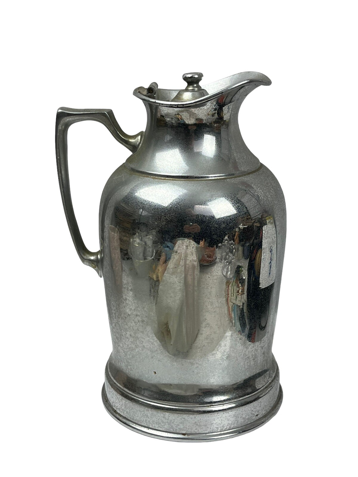 Vtg Savoy Hilton Hotel Coffee Pot Carafe Chrome Plated Stainless Steel Jug U32