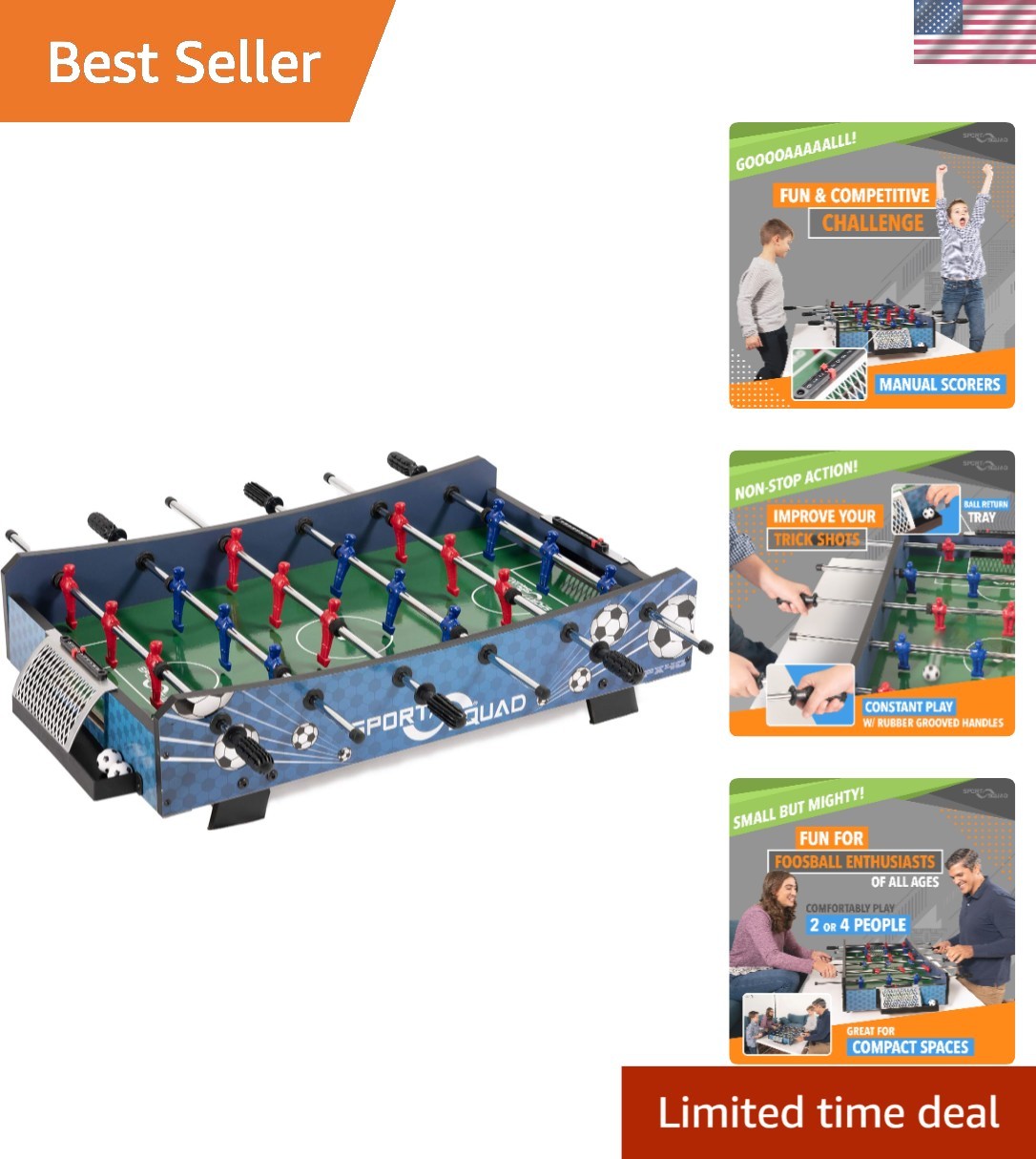 Sport Squad Foosball Table - Engaging Bar Game for Home or Outdoor Events