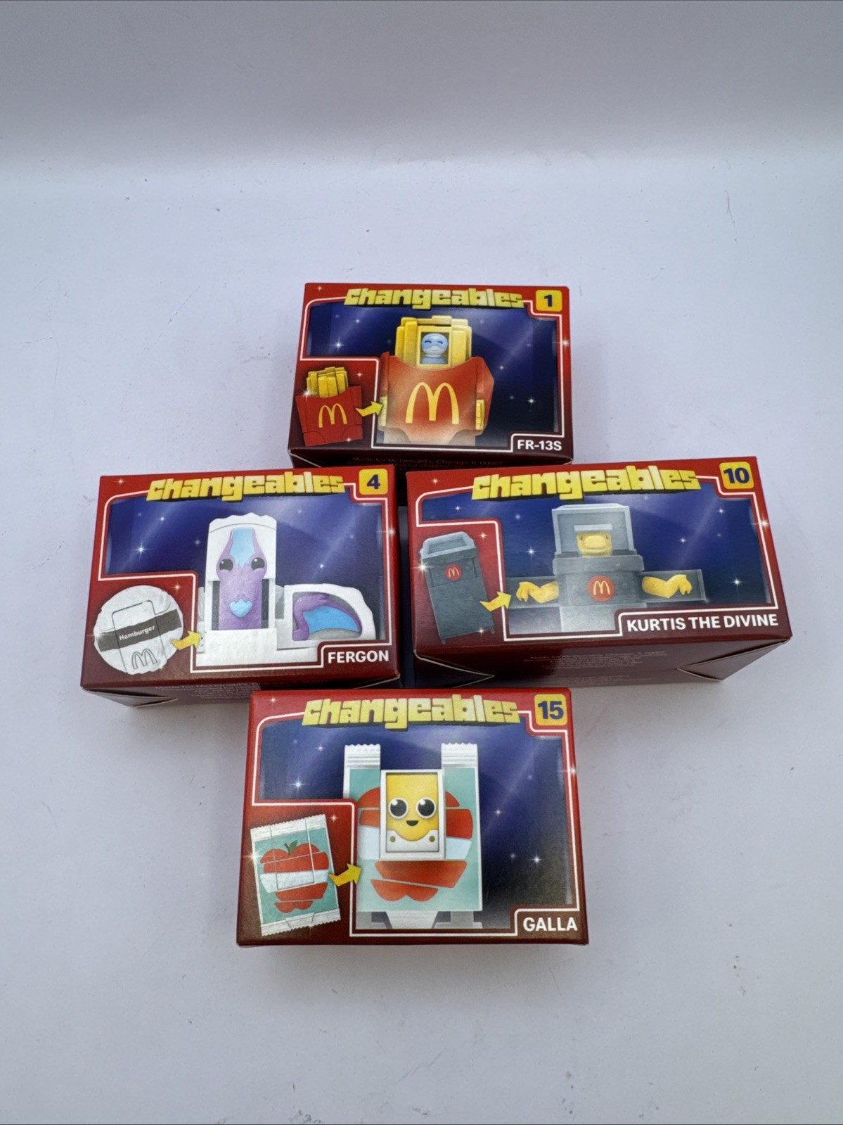 McDonald's Changeables Happy Meal Toys #1, #4, #10 & #15 unopened