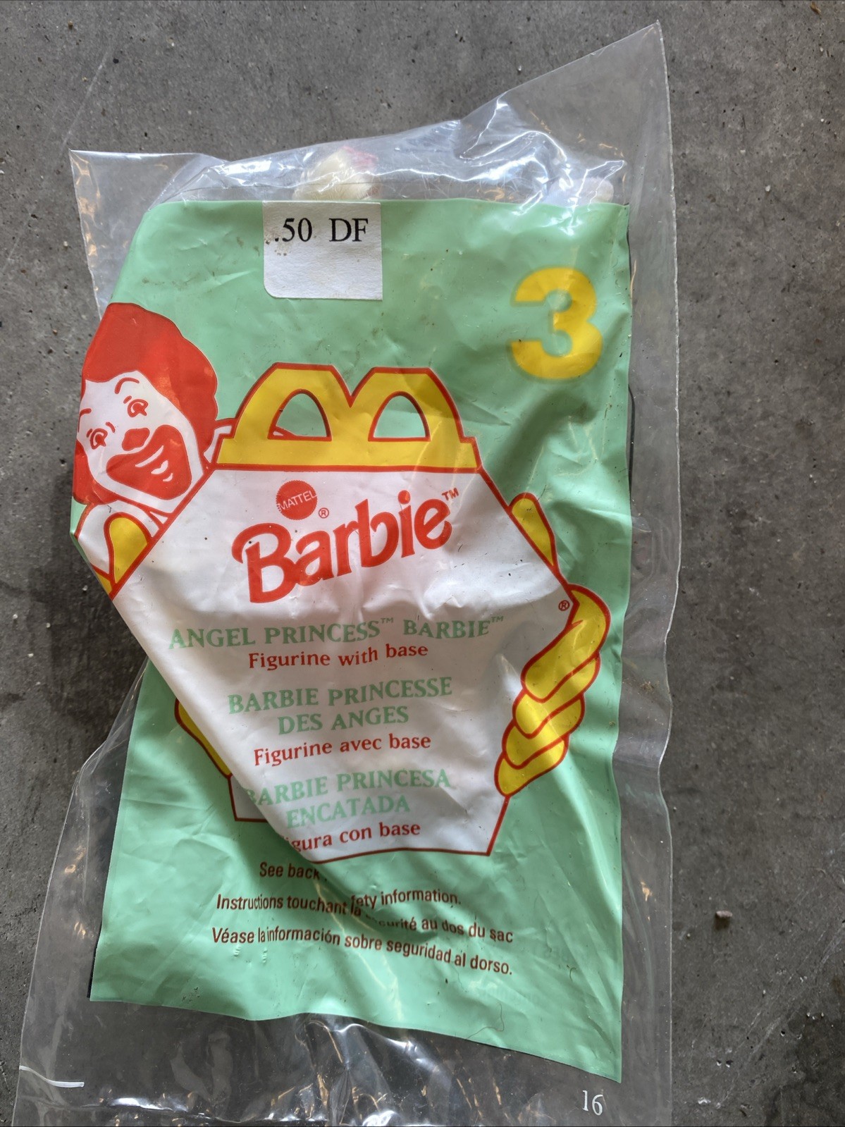 1996 Barbie McDonald's Happy Meal Toy - ANGEL PRINCESS BARBIE #3 New Sealed