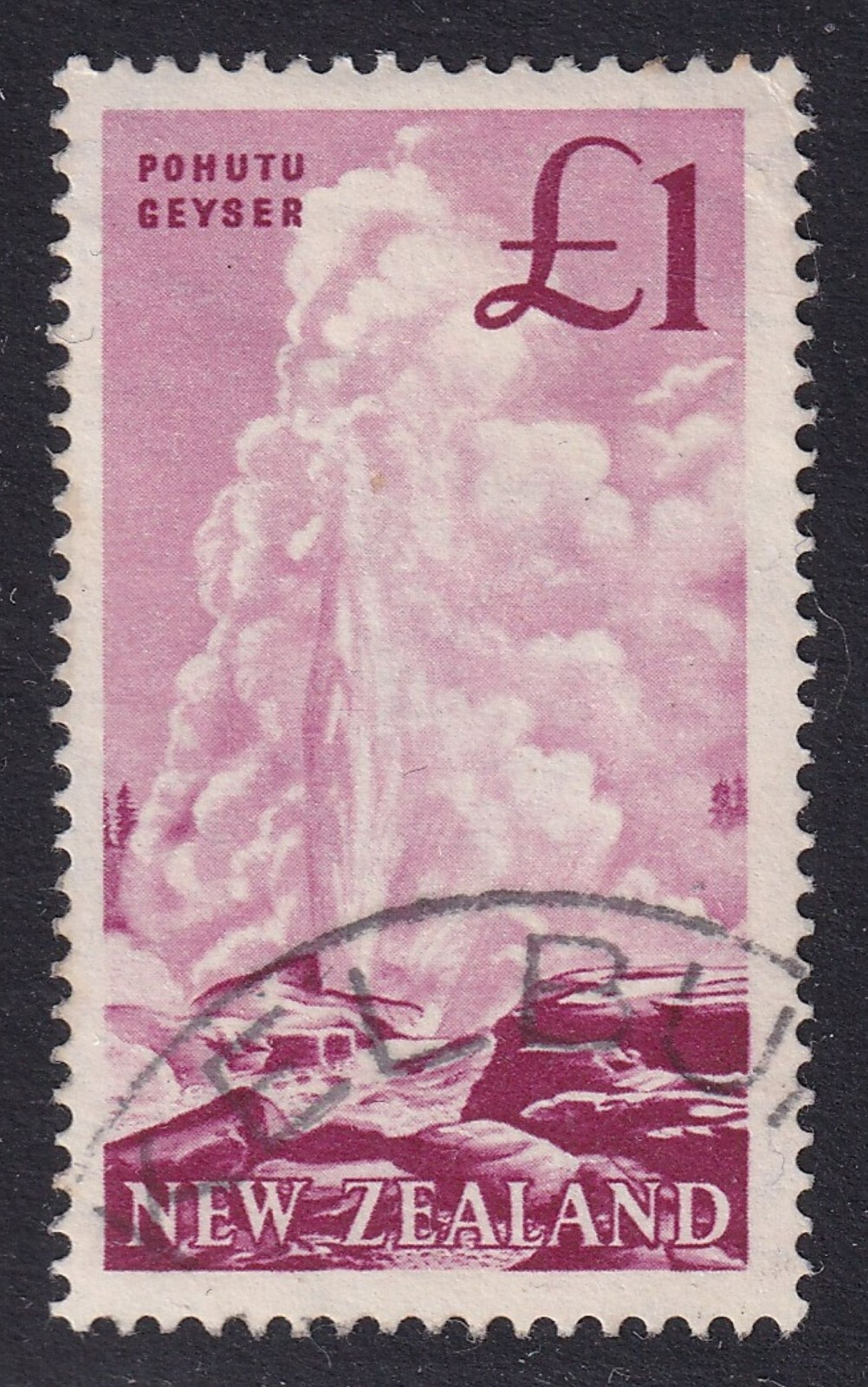NEW ZEALAND 1960-66 Pohutu £1 Deep Magenta SG 802 Used