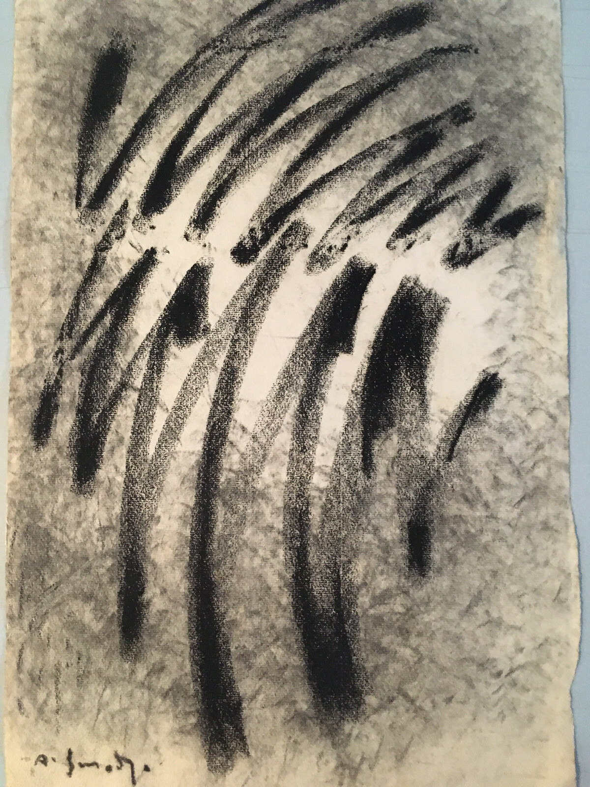 Very Beautiful Drawing Charcoal On Paper Alex Smedja 1897-1977 Abstraction 1950