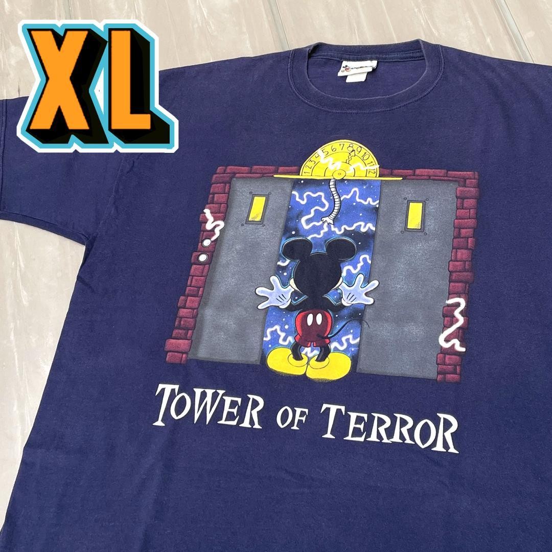 [Made in USA in 1998] Tower of Terror T-shirt Vintage DISNEY Blue Pants