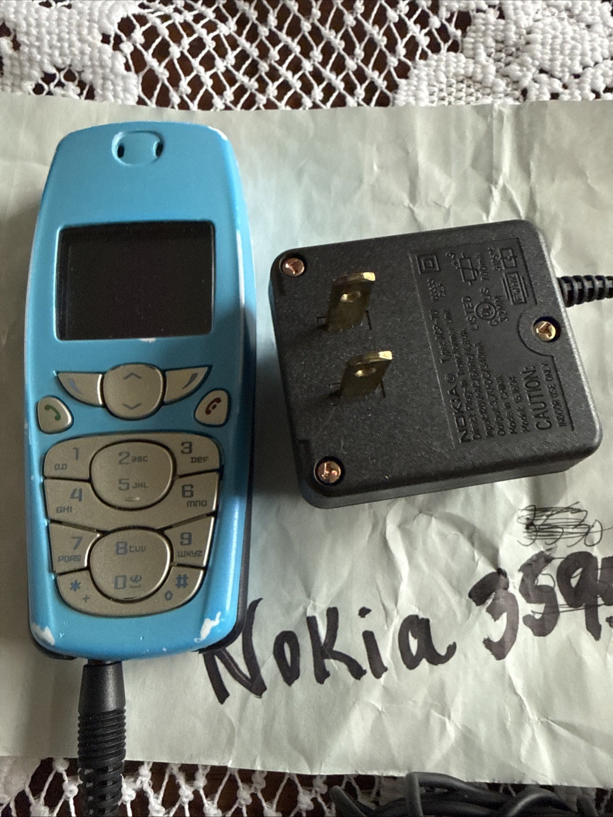 Vintage Nokia 3595 Rare Blue With Charger Type ACP 7U Powers On-1 Owner