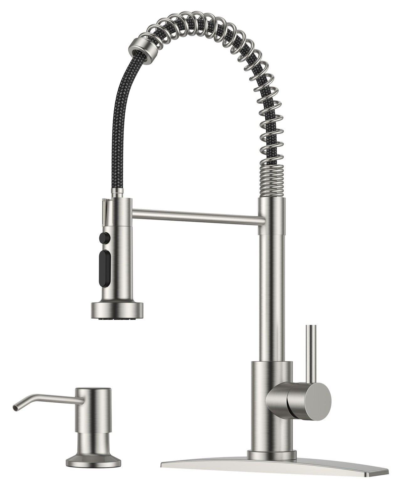 Kitchen Faucet with Soap Dispenser, Stainless Steel Kitchen Sink Faucet with ...