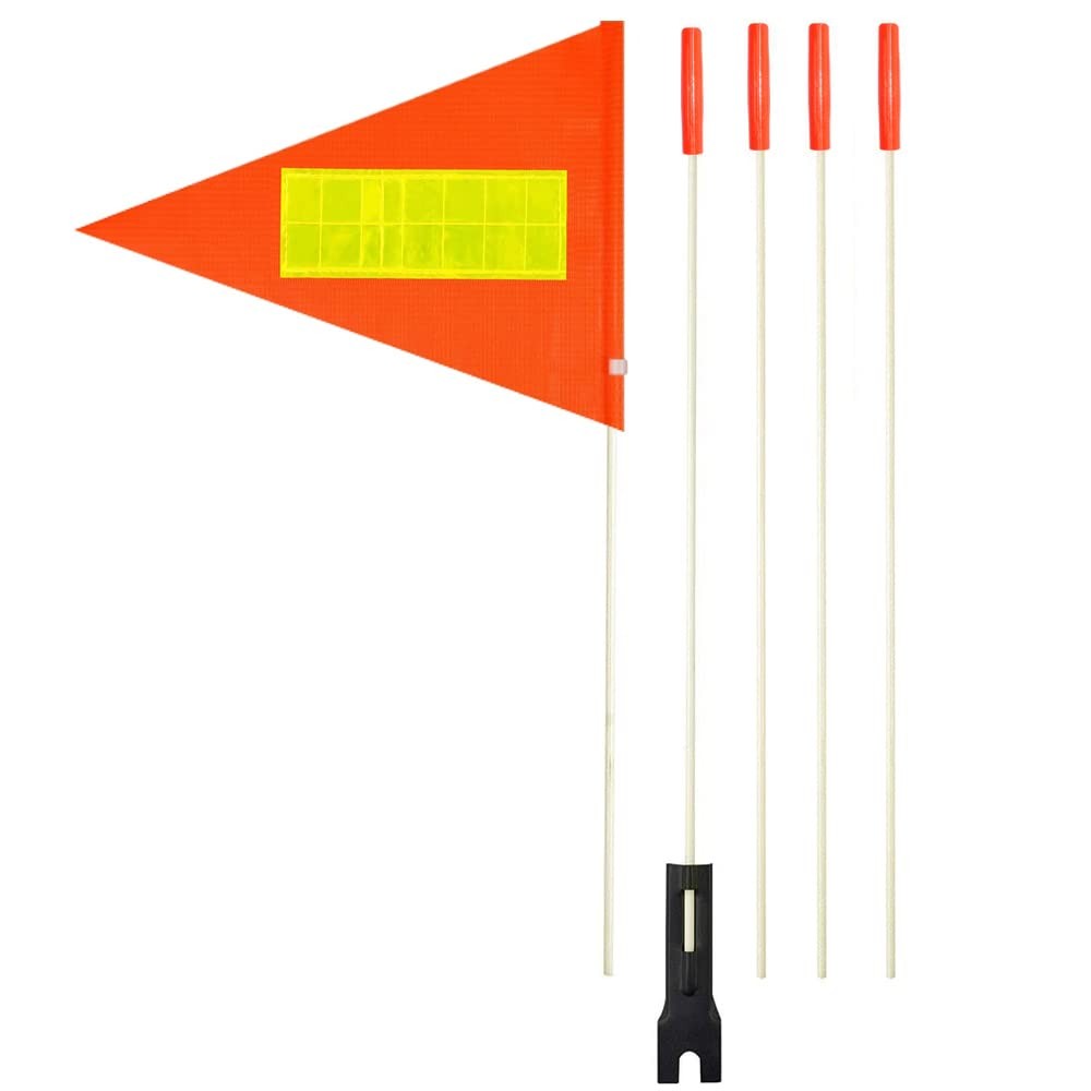 Bike Flag with Pole 6 Feet High Visibility Flags Orange Reflective 