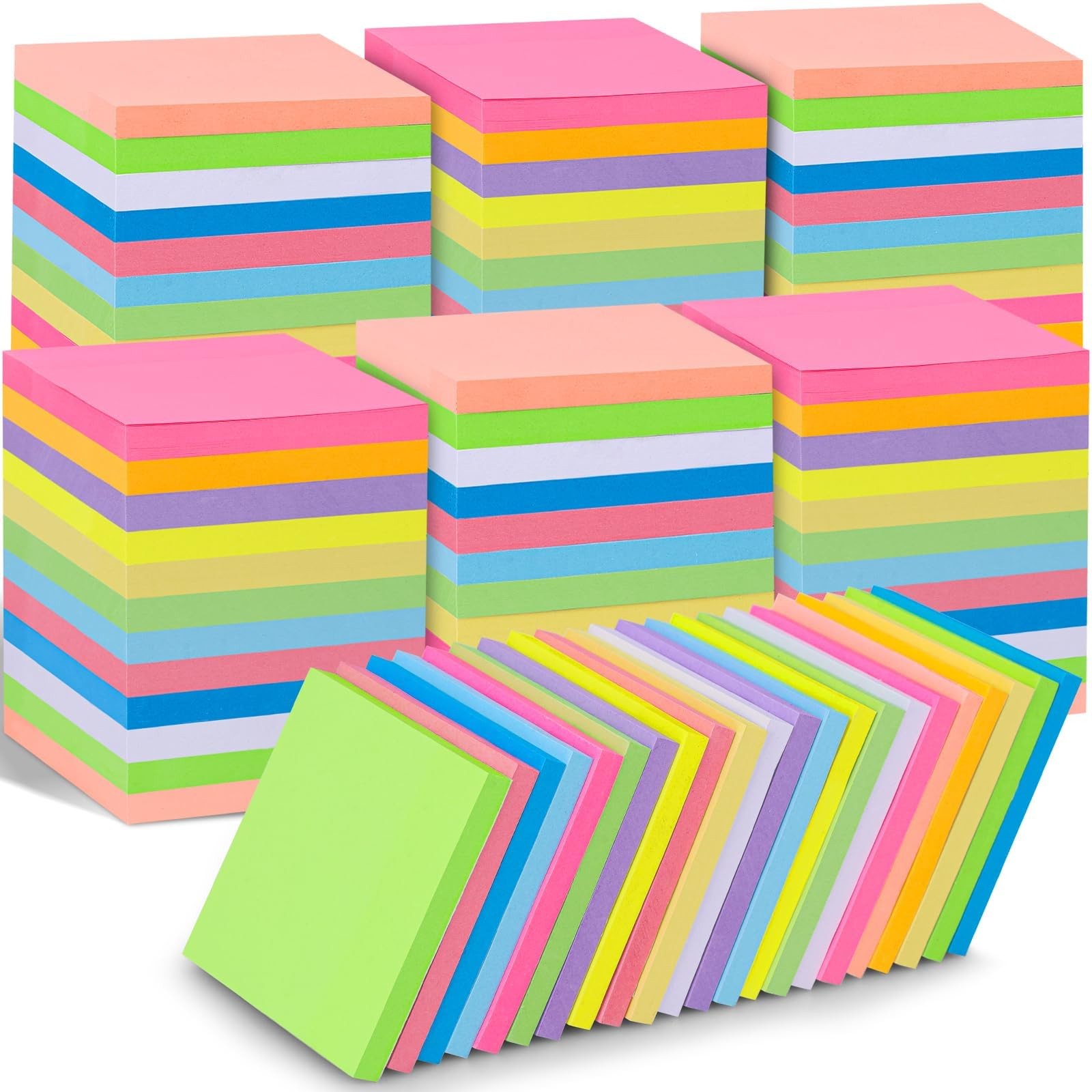 60 PCS Sticky Notes Bulk 3x3 Inch Colorful 3x3inch, 12 Colors-60 Pcs 