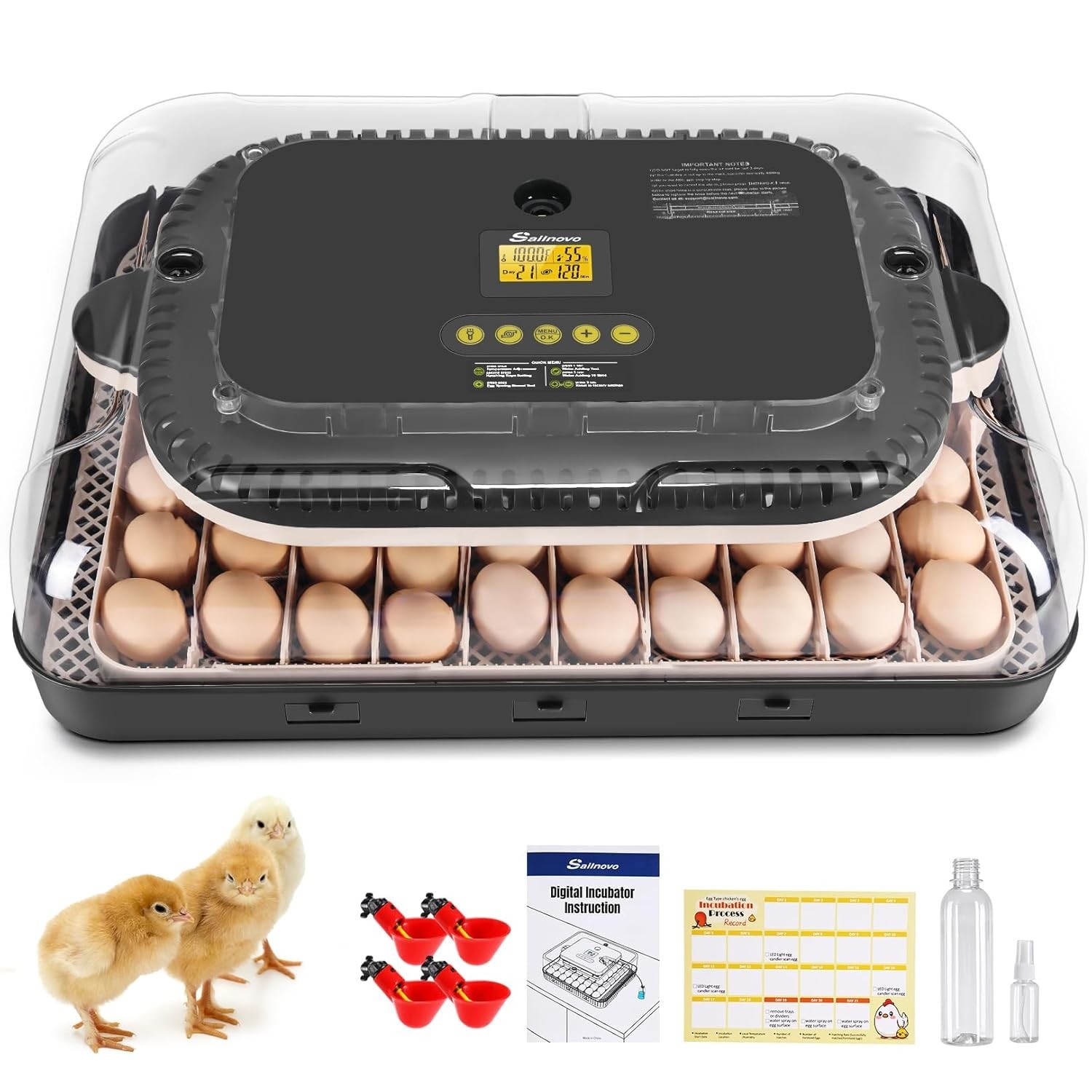 Incubators for Hatching Eggs 70 Egg Incubator with Auto Egg Turning and Auto Hu