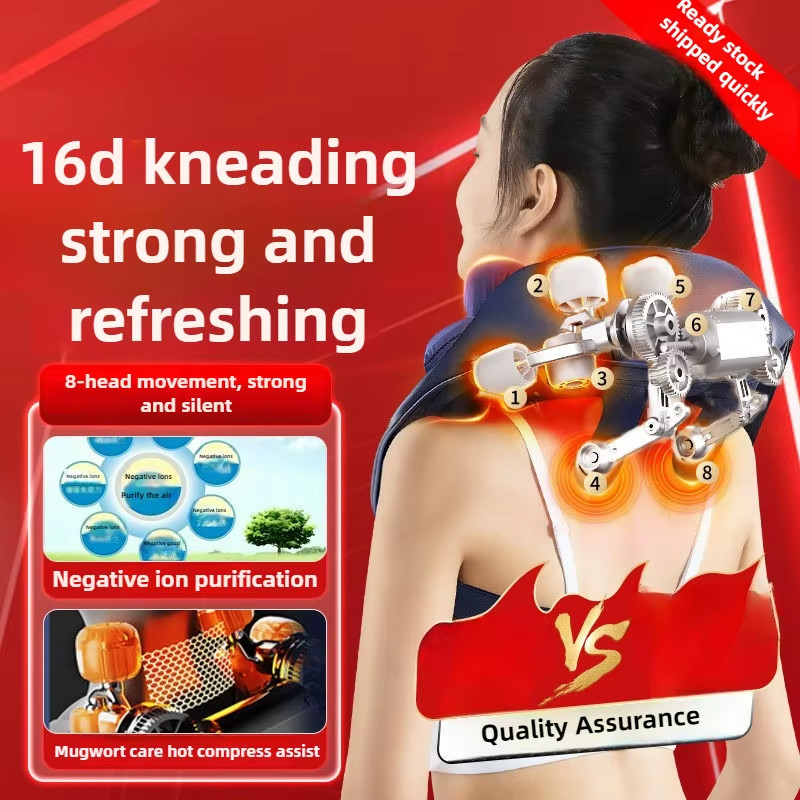 8-Head Cervical Neck Wireless Massager Back Waist Shoulder Trapezius Neck Should