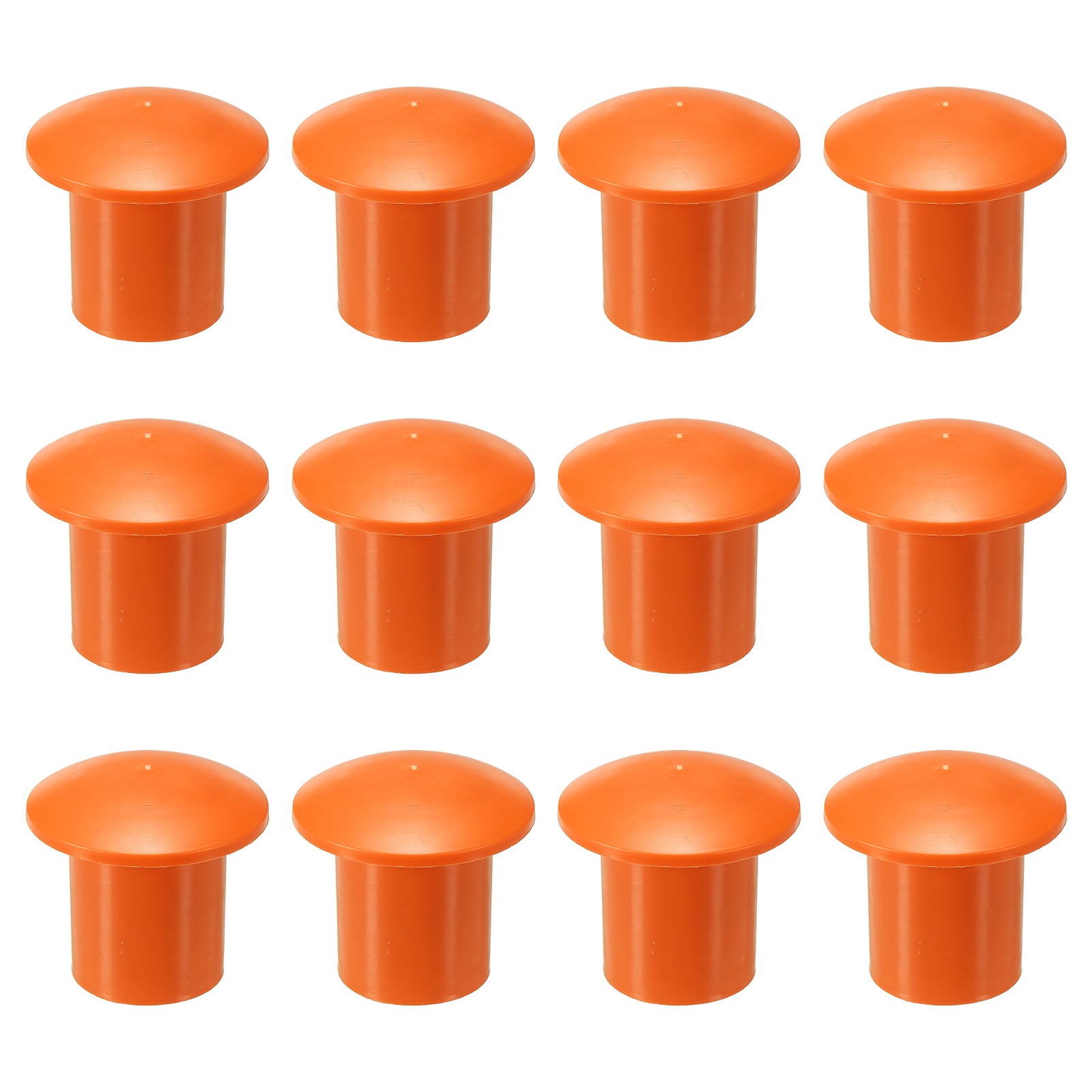 12Pcs Mushroom Rebar End Caps, Rebar Safety Cap Fit 0.79-1.26 Inch, Orange