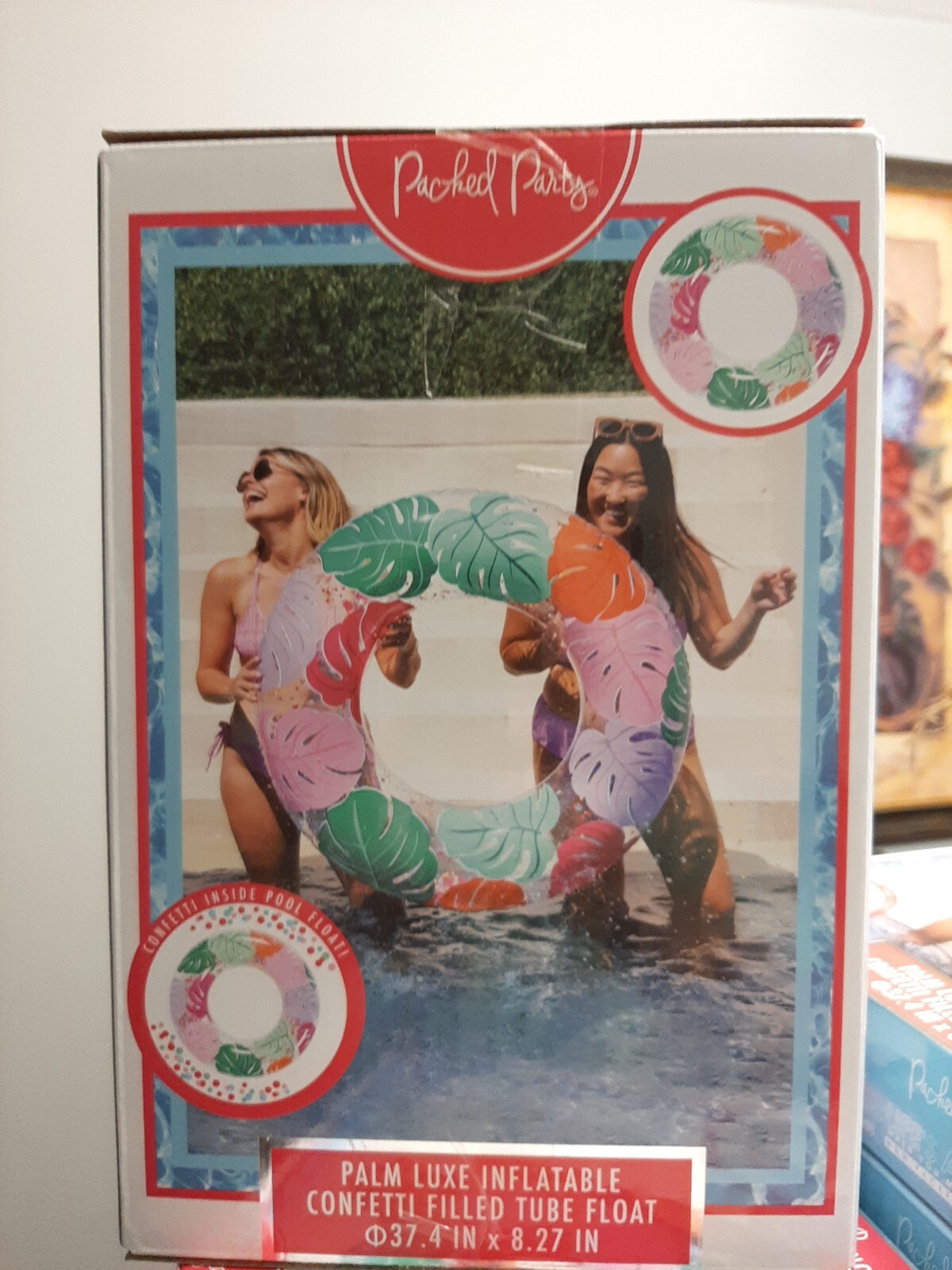 water pool float Packed Party Palm Luxe Inflatable Confetti Filled Tub new in 📦