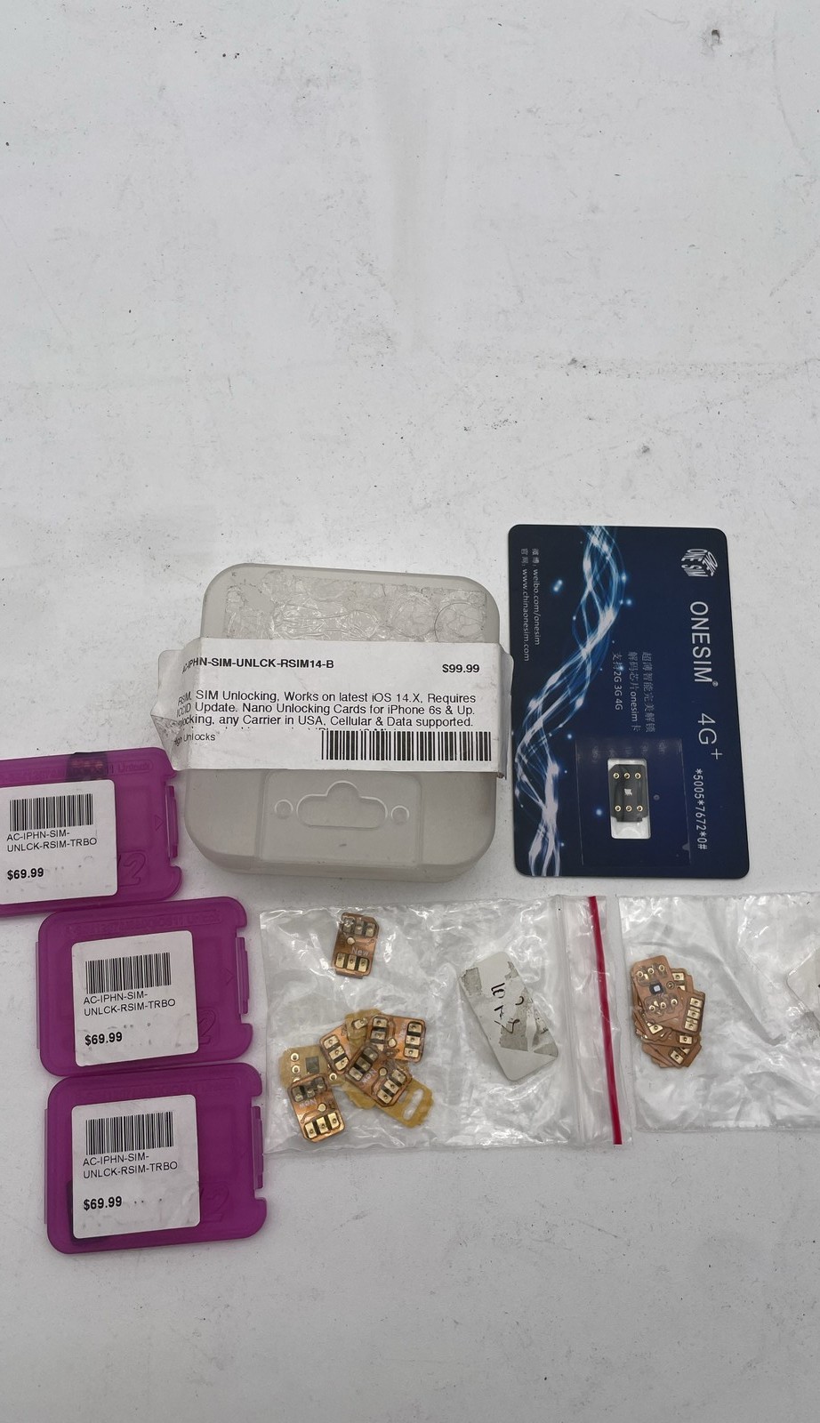 R-SIM 14+ SIM Unlocking Chips RSIM TRBO OneSIM 4G for IOS Lot of 5