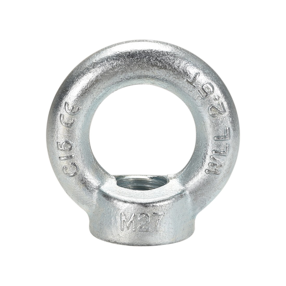 M27 Thread C15 Carbon Steel Zinc Plated DIN582 Lifting Eye Bolt Nut