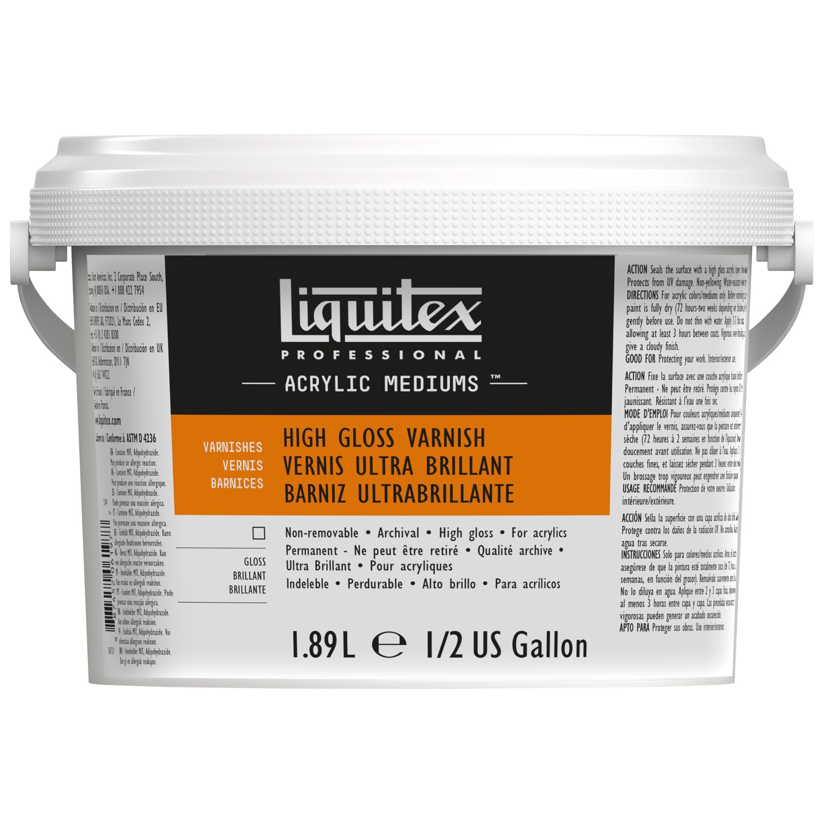 Liquitex Professional High Gloss Varnish 1.89L Bucket Art Finish