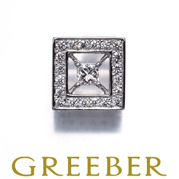 TASAKI Pendant Top Diamond 0.26ct 0.31ct Square 2 Types Cut K18WG BLJ