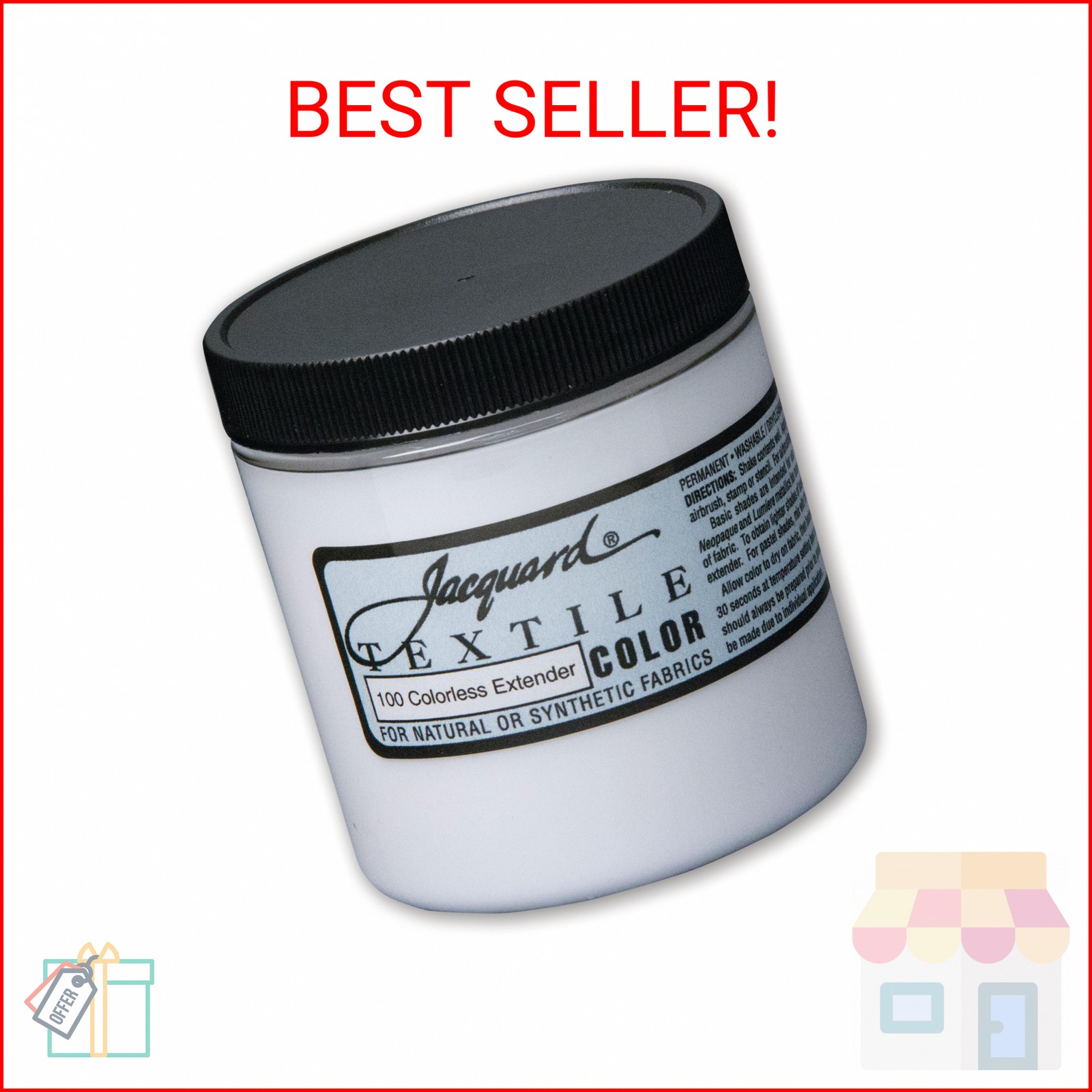 Jacquard Textile Color, Colorless Extender - Permanent Fabric Paint for Clothes,