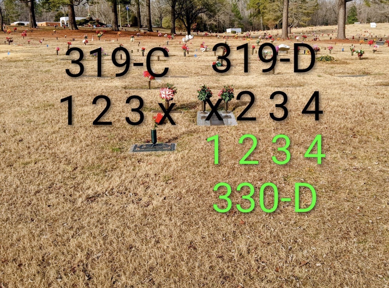 Dale Memorial Park Cemetery Plots 330-D Chesterfield VA