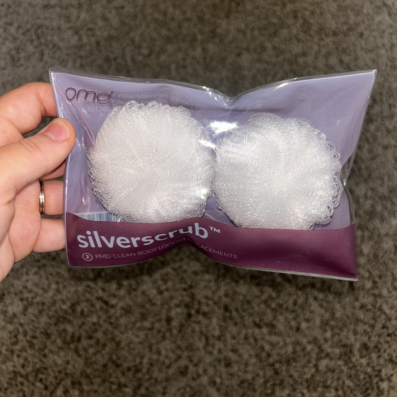 PMD Silverscrub Silver-Infused Loofah Exfoliator Replacements NEW SEALED