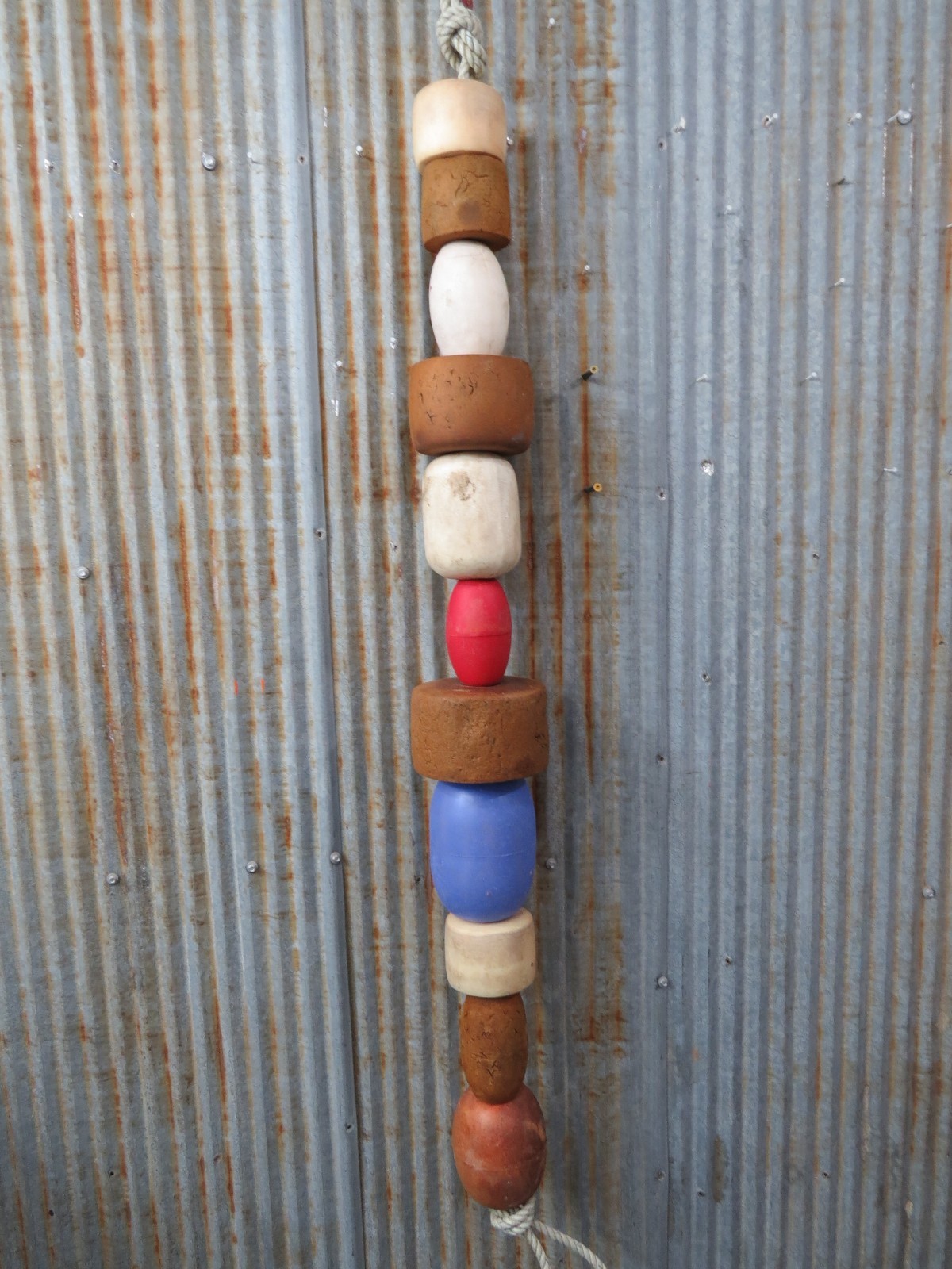 11 Old Fish Net Floats 47 Inches Long Fishing Buoys Bouys Tiki Hut Bar  (SF344)