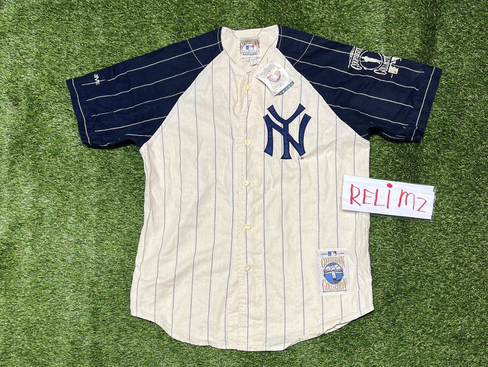 New York Yankees Thurman Munson Cooperstown mirage Jersey sz XL mlb baseball