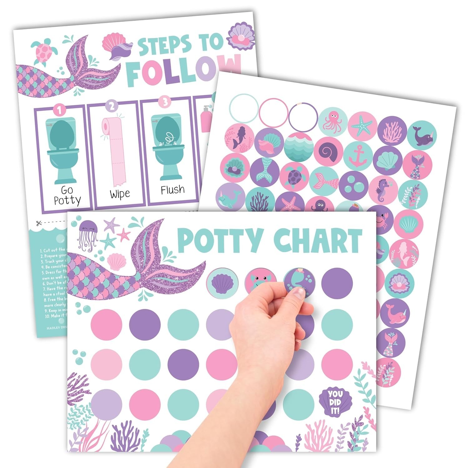 Potty Training Chart Toddlers Girls -10 Sticker Potty Chart Toddlers Girls