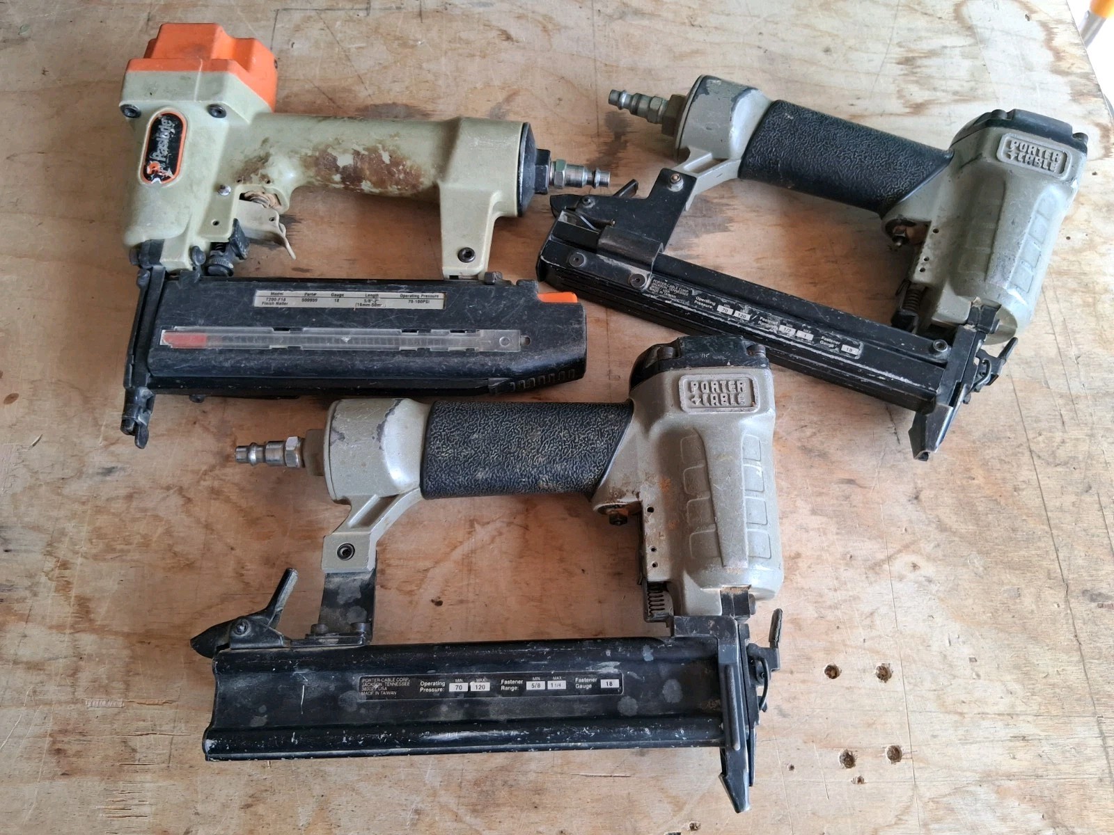 *BROKEN* LOT OF 3 Nailers  FOR PARTS ONLY, NOT WORKING 