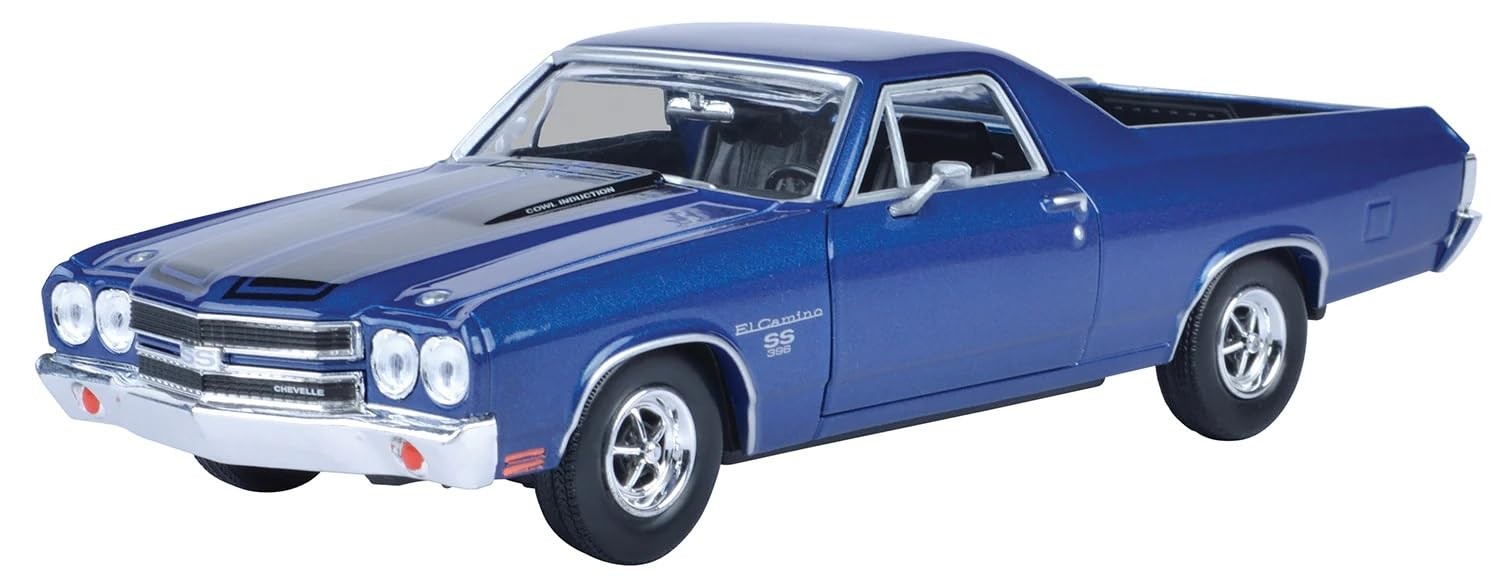 1970 Chevy El Camino SS 396 Dark Blue Metallic with Black Stripes 1/24 Diecast M