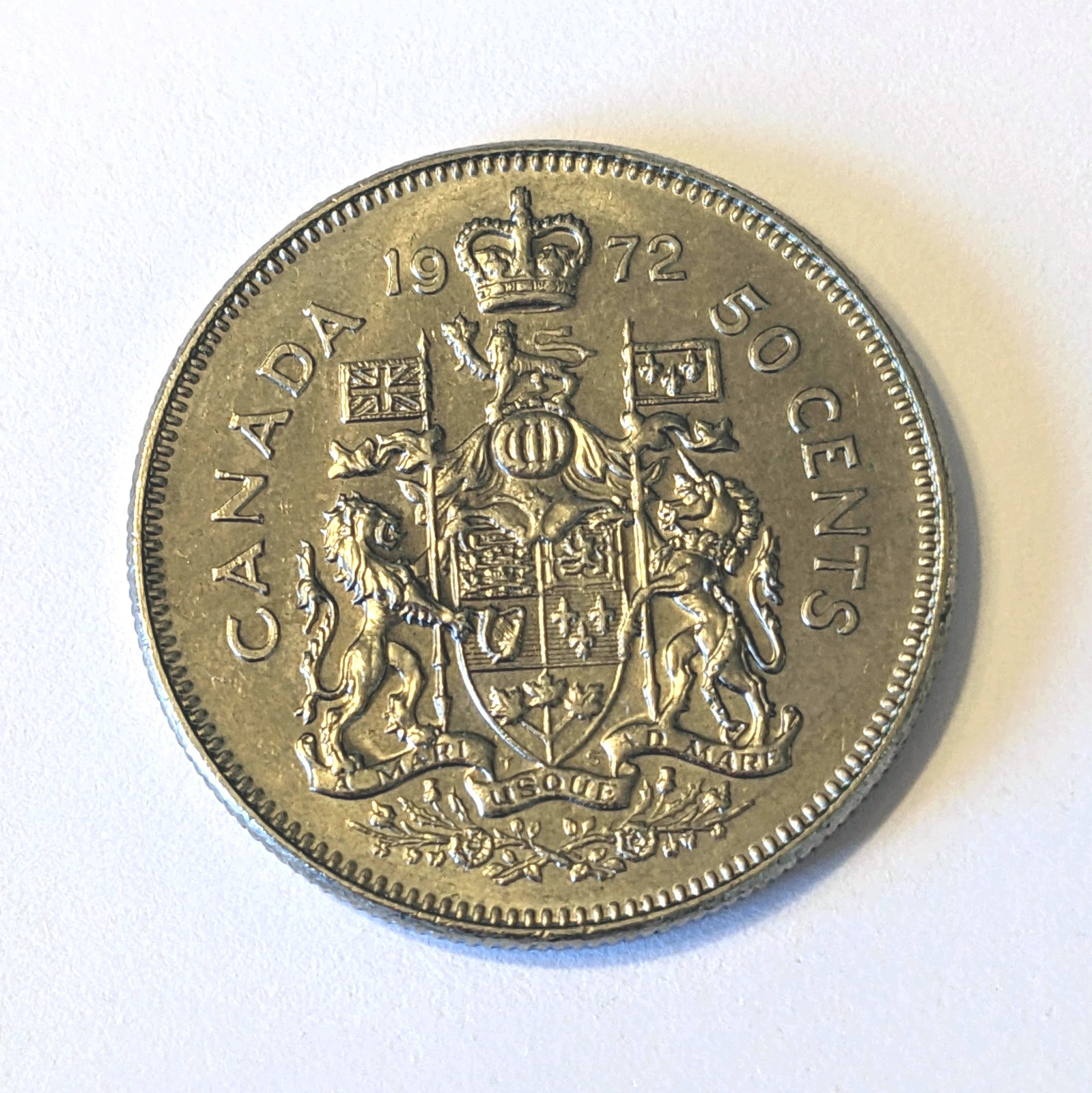 Canada 50 cents, 1972 Canadian FIFTY CENT PIECE, Queen Elizabeth II Half Dollar
