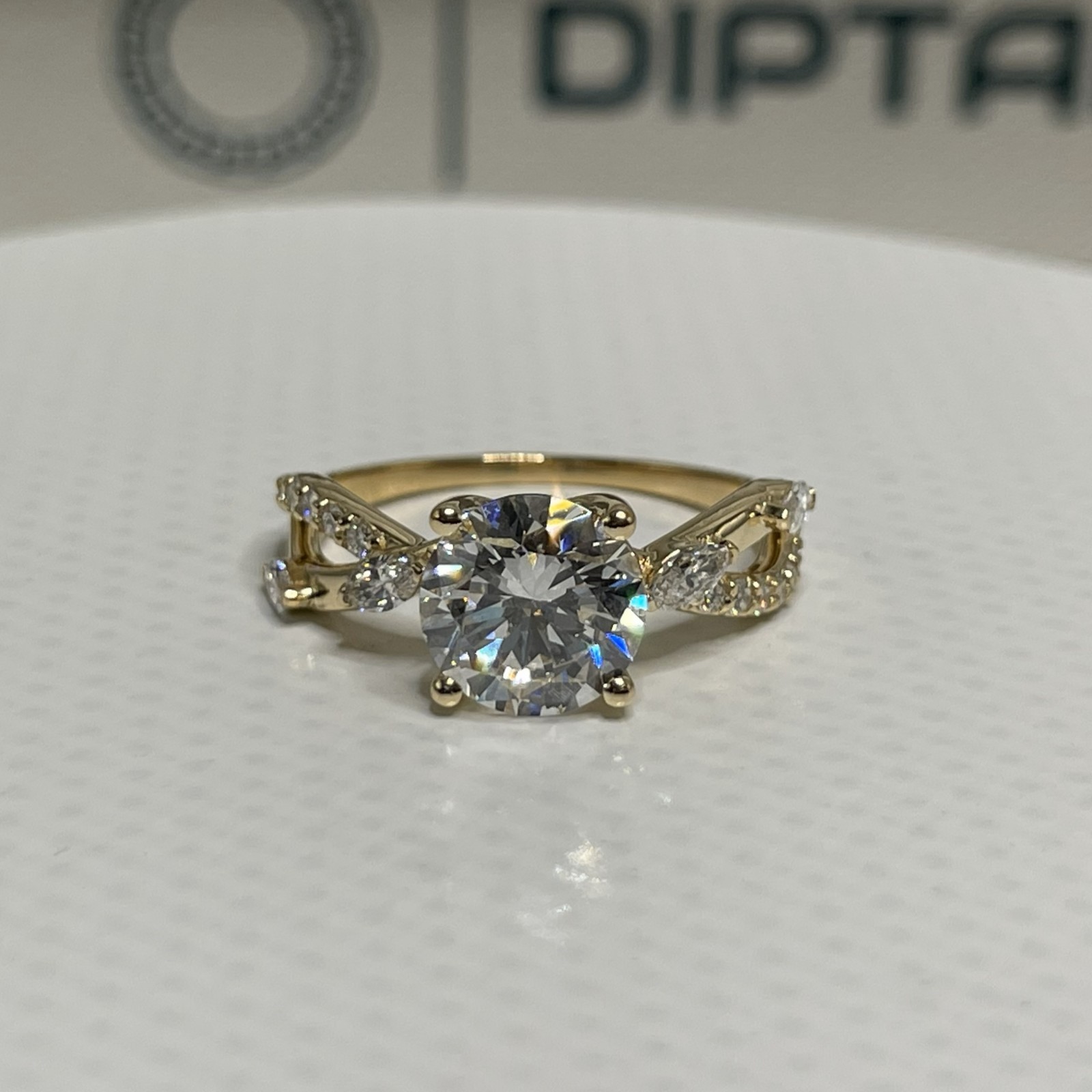 2.42 Ct Round Lab Grown Diamond Ring IGI Certified 14k Yellow Gold