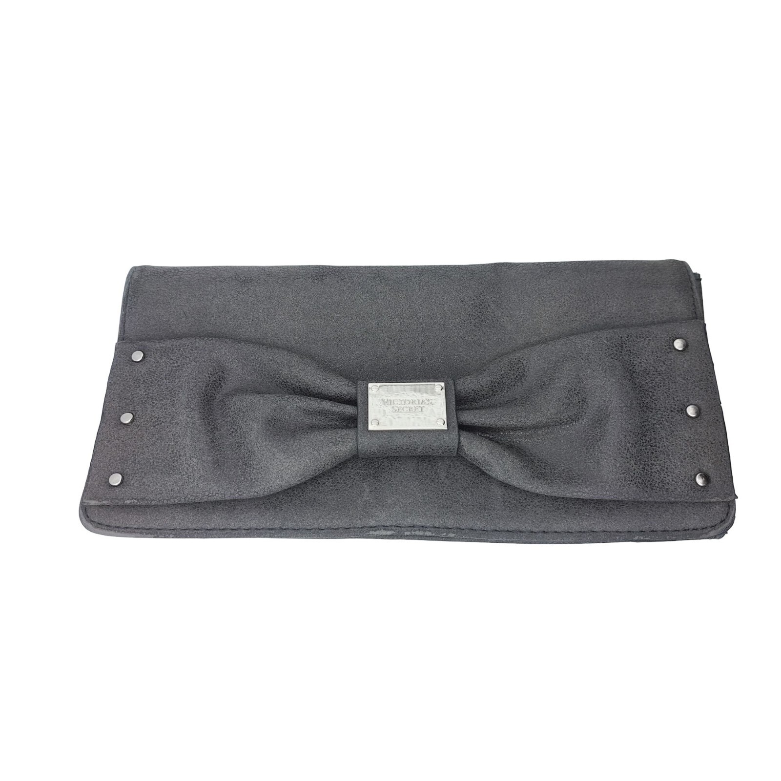 Victoria's secret clutch purse bag handbag small shimmer charcoal silver