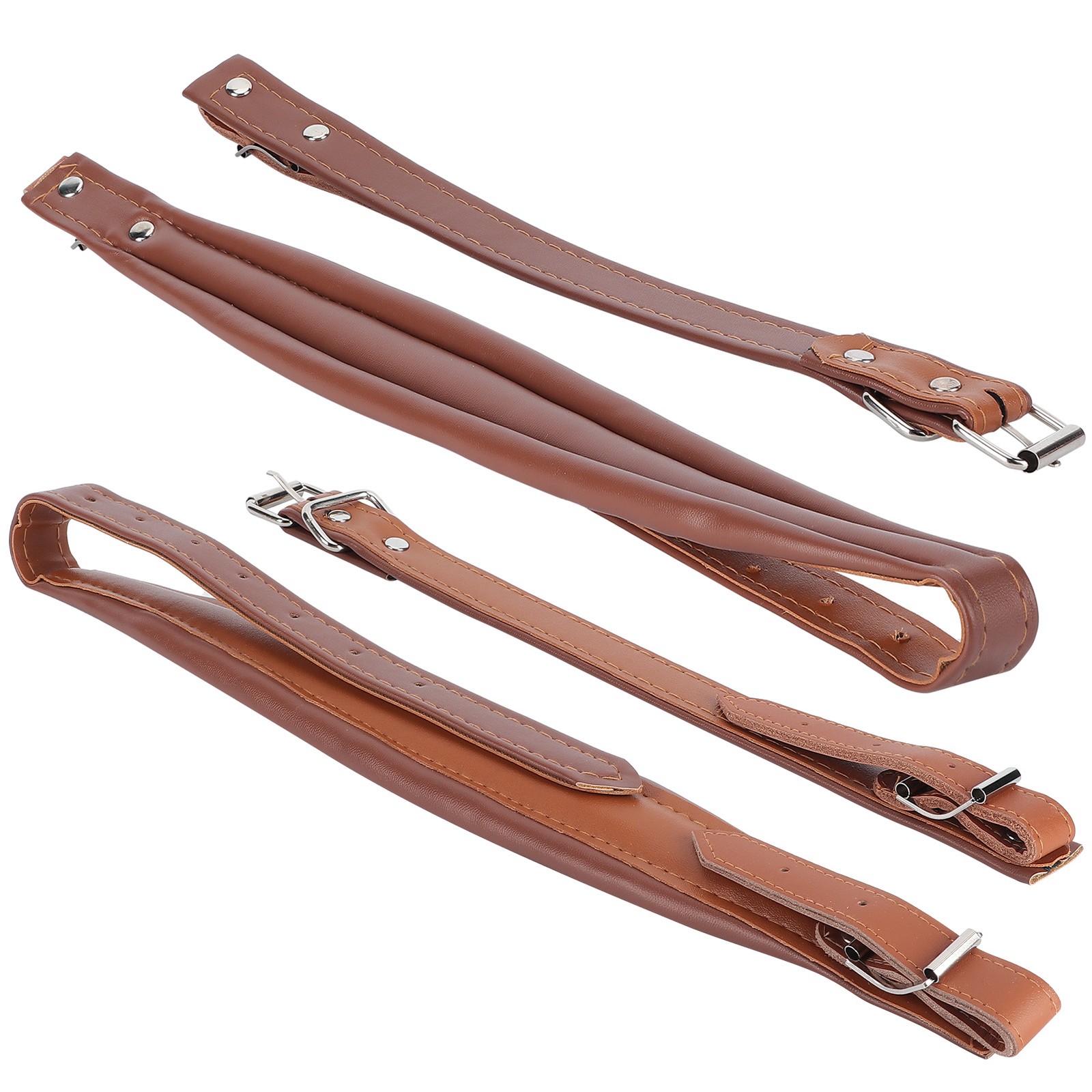 ♡ Coffee 2Pcs Accordion Shoulder Strap PU Leather Adjuatbale Accessories For