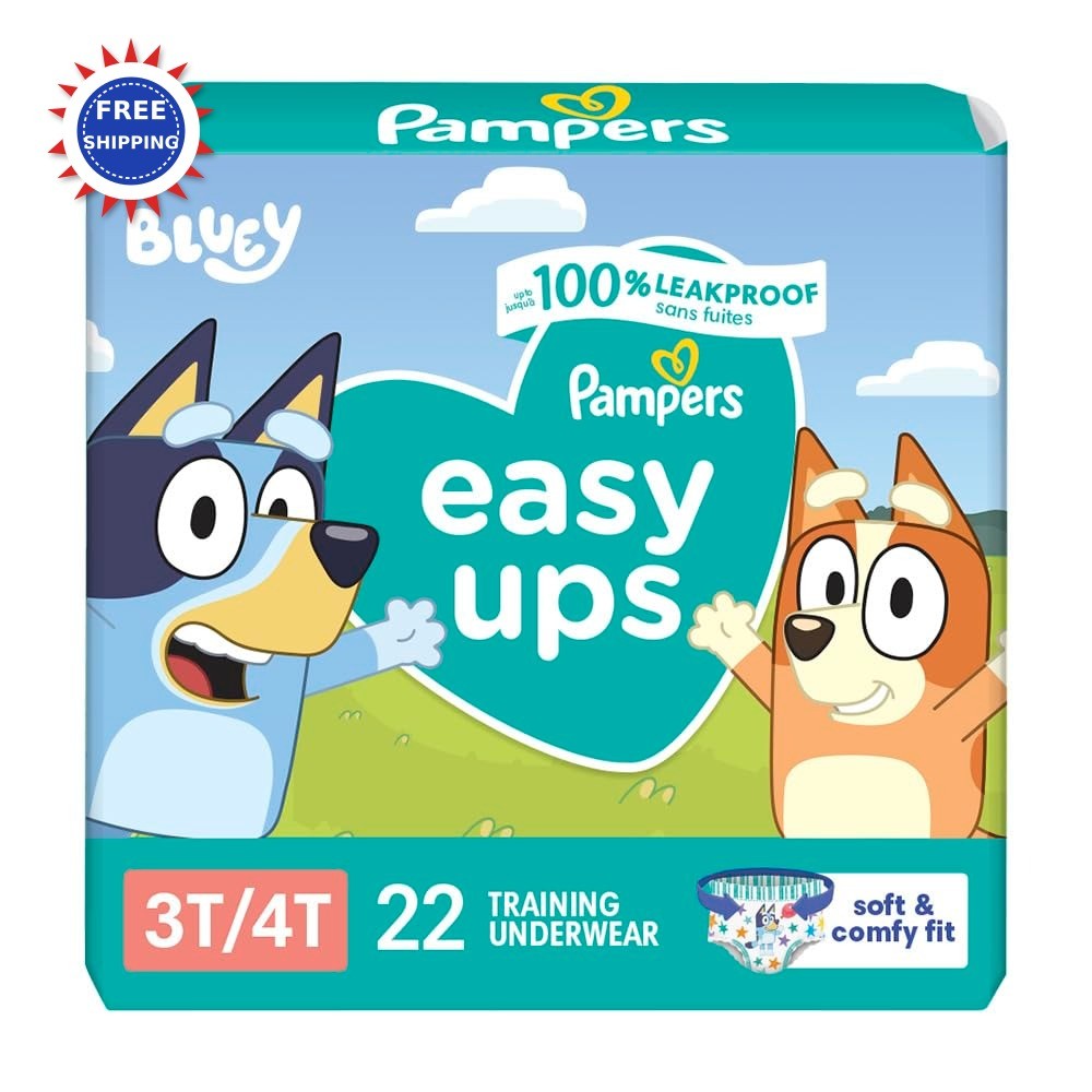 Pants Training Easy Ups Boys & Girls Bluey Size 3T-4T 22 Count Pampers Childrens