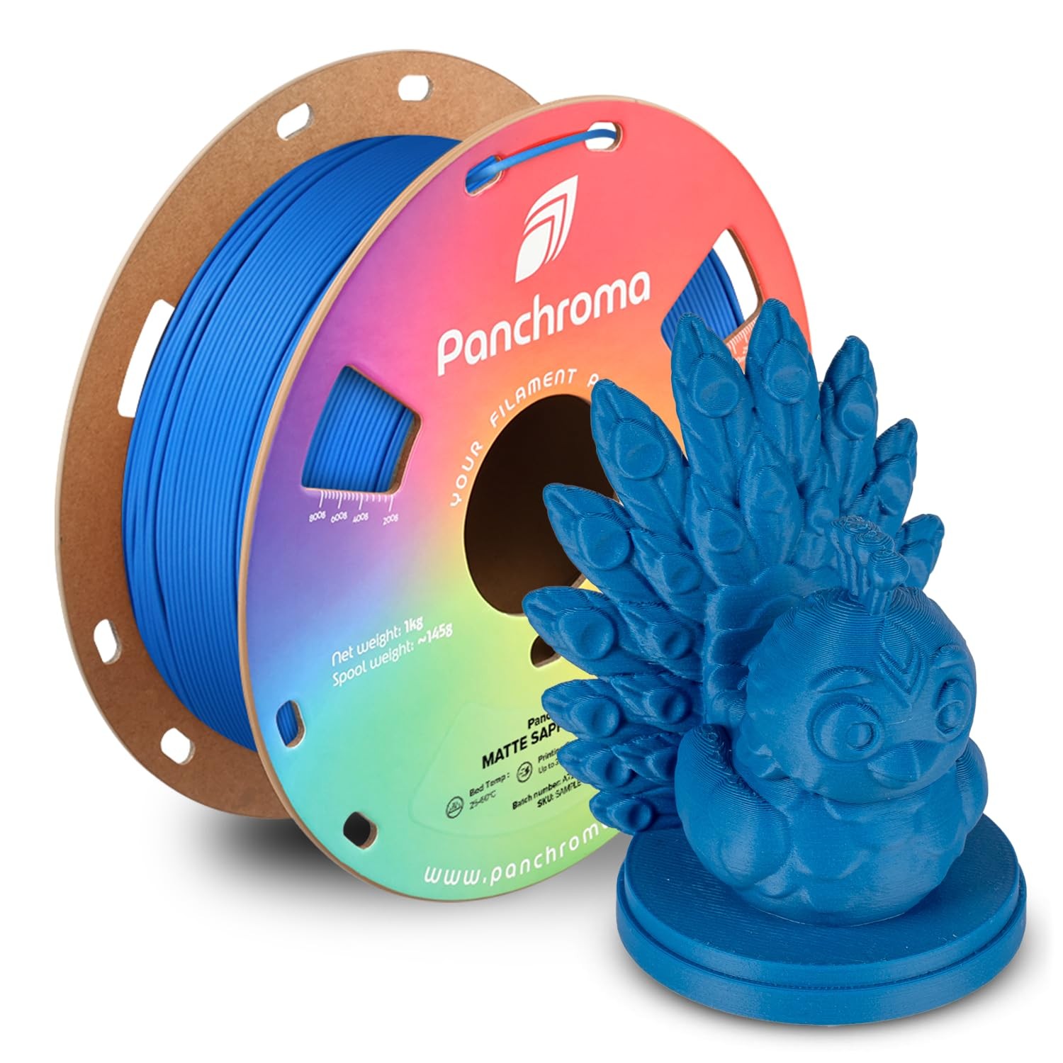 3D Printing Filament 75mm 1kg 2lb Polymaker Panchroma Matte PLA Sapphire Blue