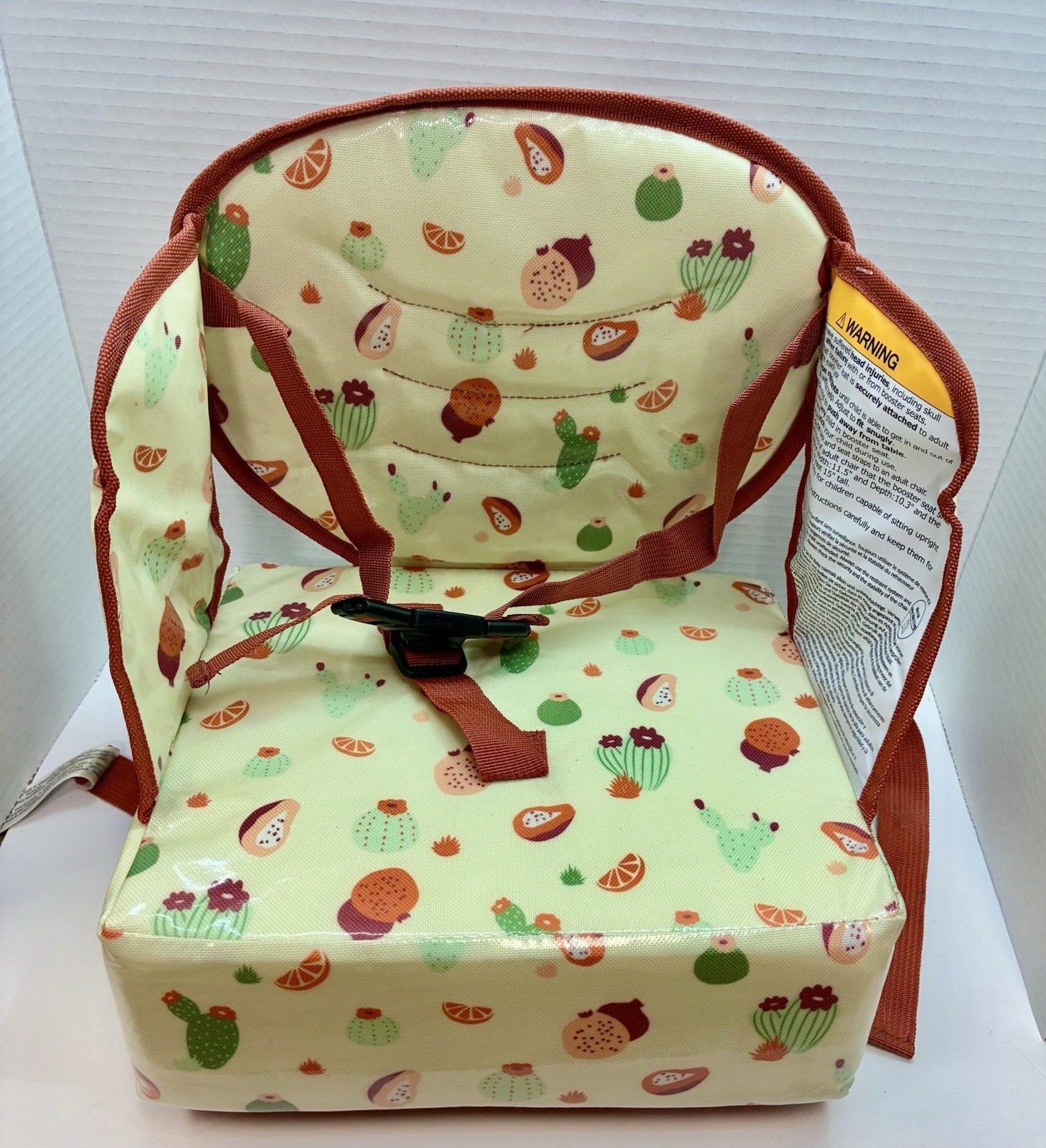 On The Go Booster Seat Easy Up Baby Kids Cactus Garden Lightweight Travel Straps