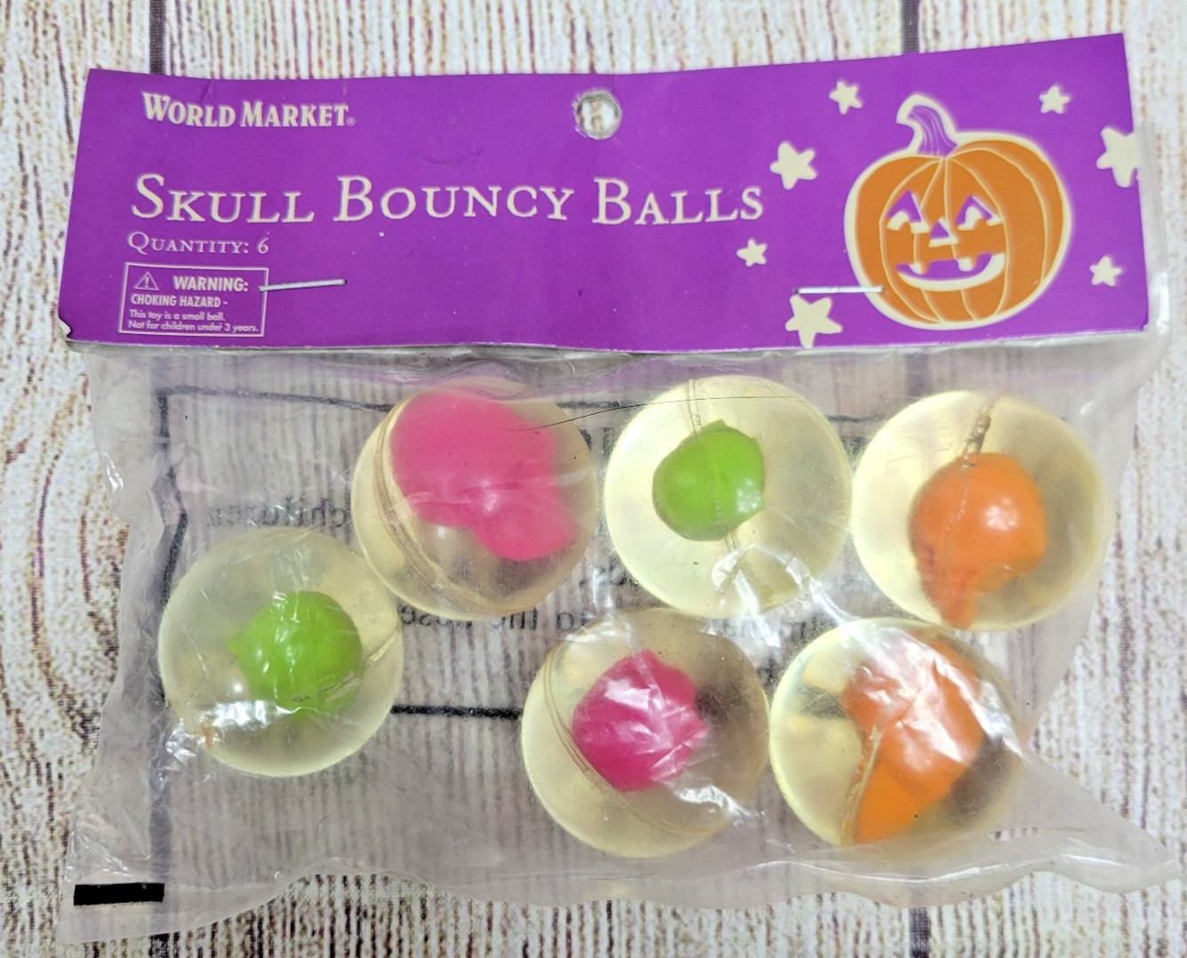 World Market Halloween Skull Bouncy Balls NEW