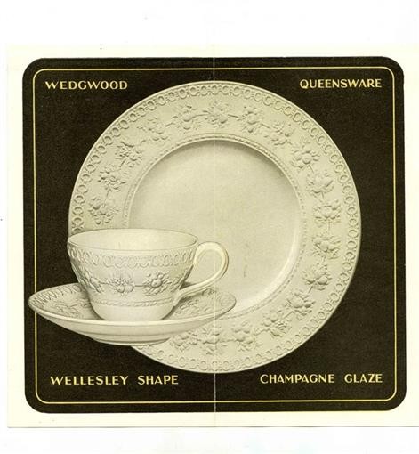 Josiah Wedgwood Queensware Wellesley Shape Champagne Glaze Brochure 1934