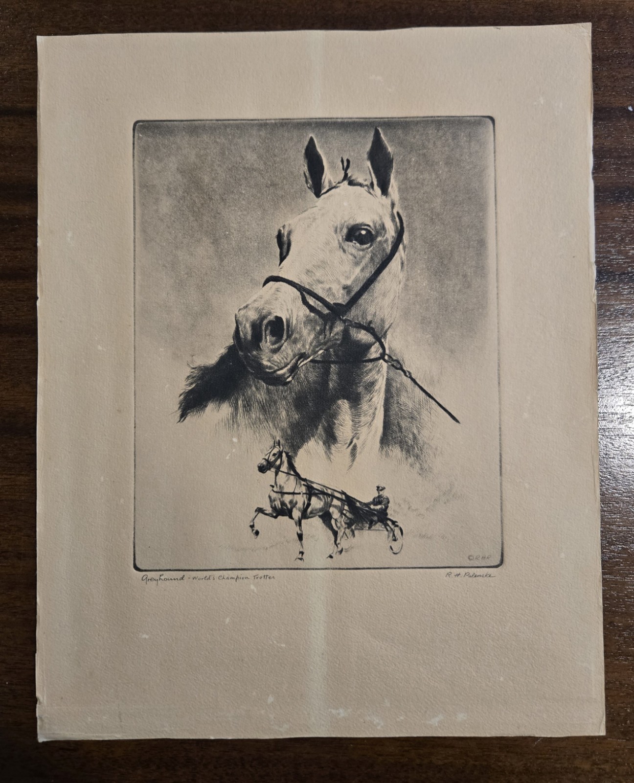 Vintage Framed Etching By Reinhold H. Palenske  (1940's)