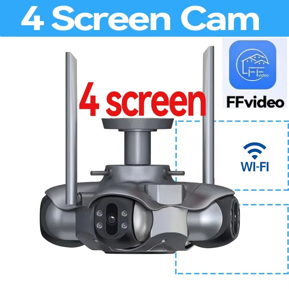 25MP Five Screen Wifi Camera Five Lens CCTV IP Cam 10K 20MP Security IP Camera V