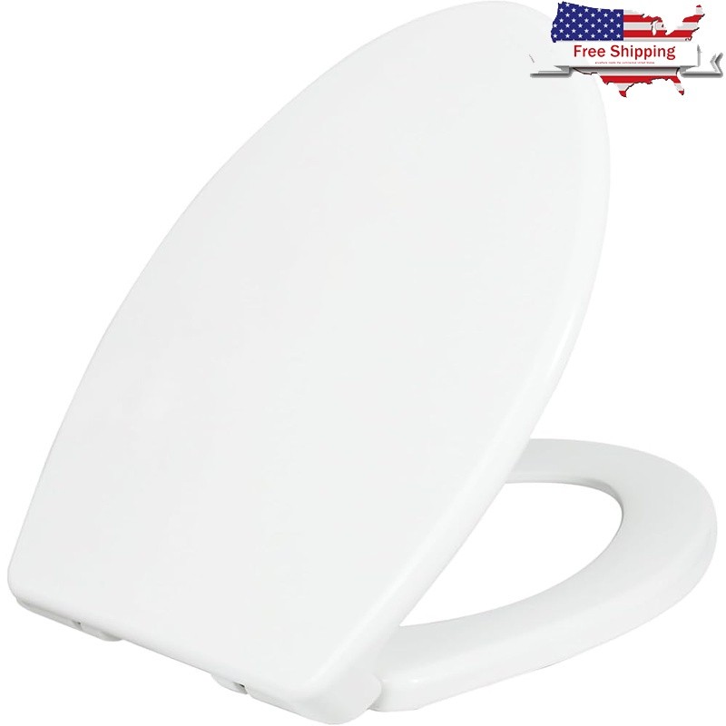 Toilet Seat W/ Slow Close Easy Installation Bidet Compatible Durable Plastic New