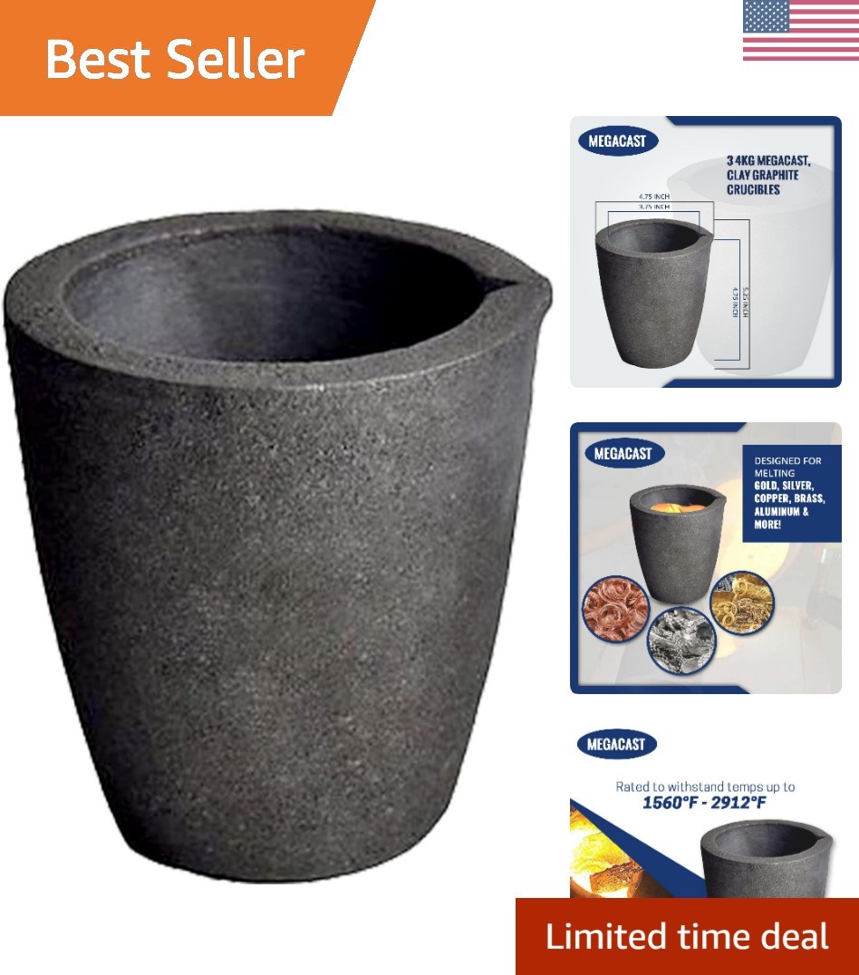 6KG Metal Cap. , Foundry Clay Graphite Crucibles Black Cup Furnace Torch Melt...