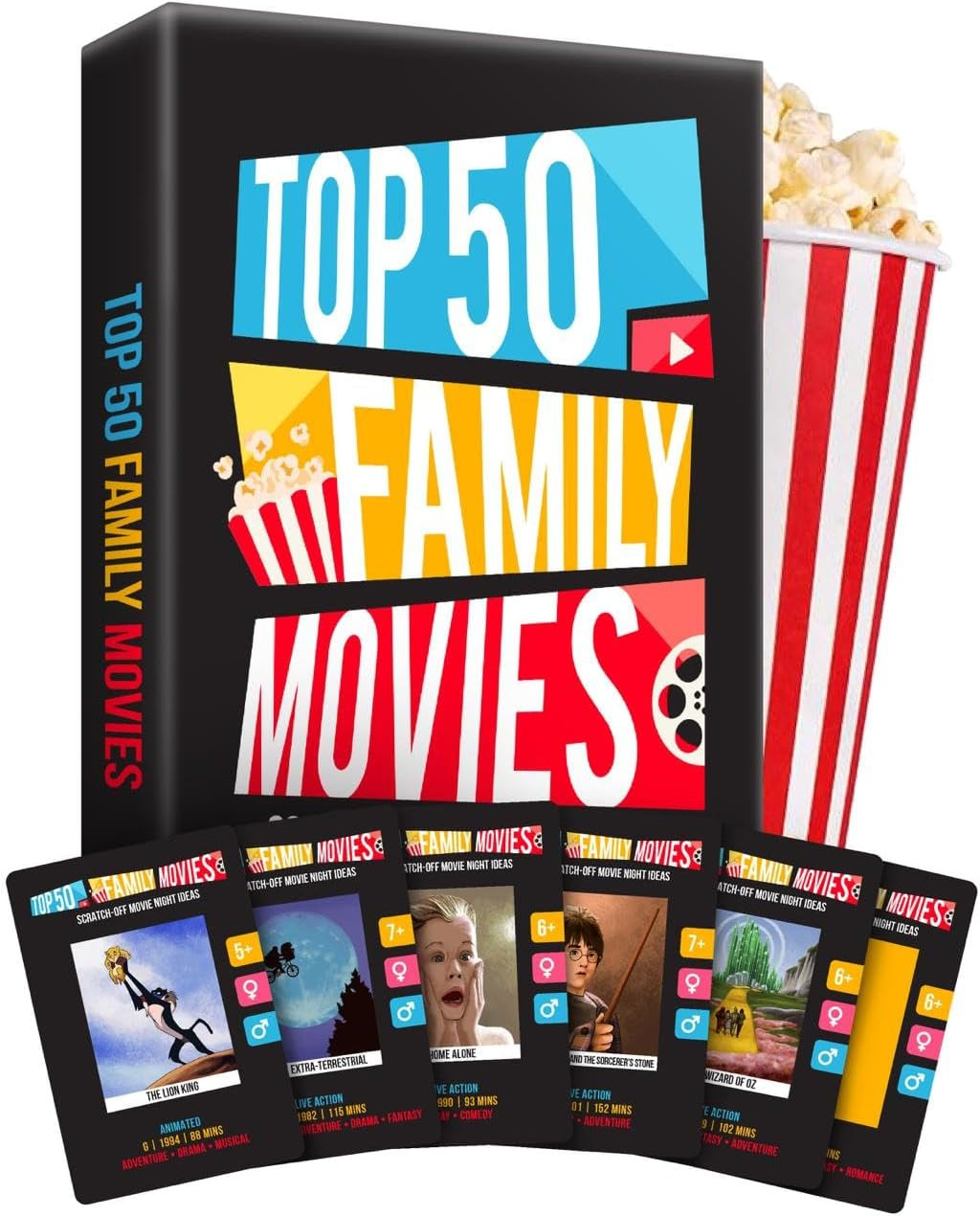 Premium Family Movie Night Scratch off Cards – Gifts for Families – Kids Movie G