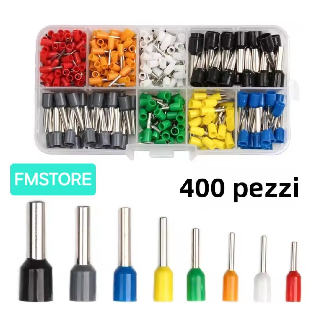 Set 400 Crimp Terminals Electrical Capicord Connectors Insulated Tips 07427