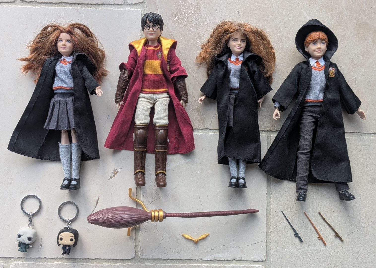 Harry Potter Collectible Doll Bundle Set of 4 Figures Ron Hermione Ginny Weasley