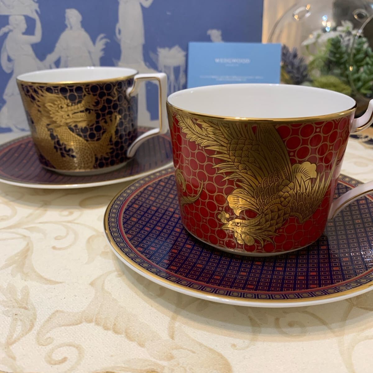 Unused Wedgwood Imperial Cup & Saucer Dragon